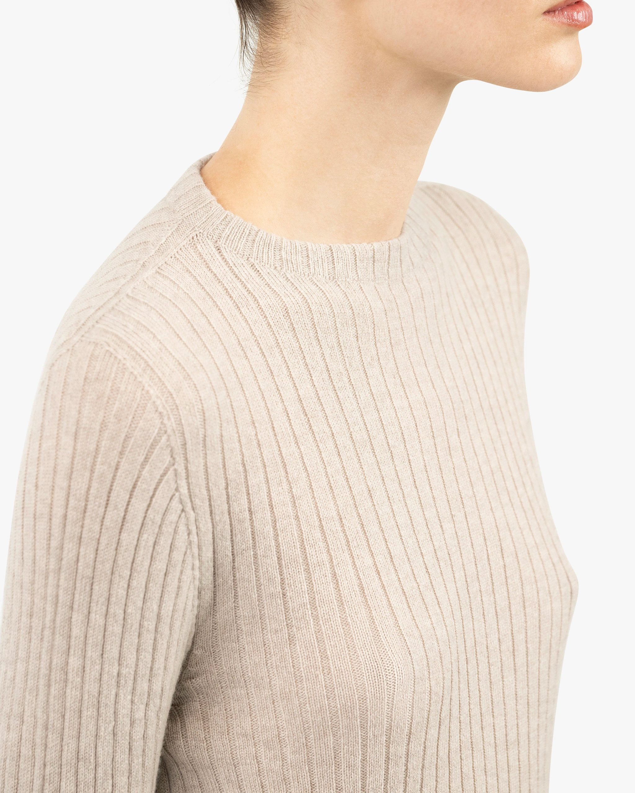 Women's Brera Crew Neck Sweater - Beige – Image 2