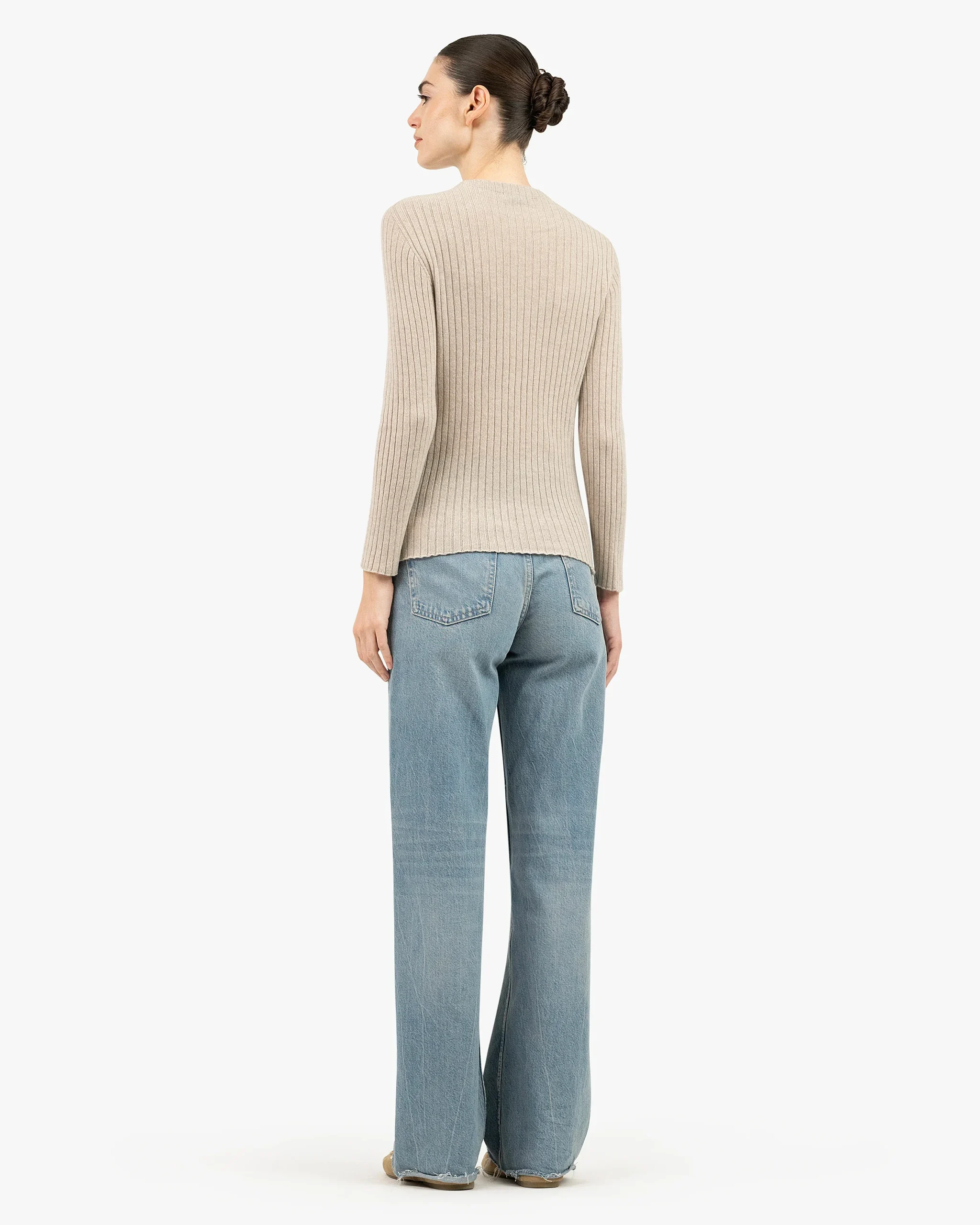Women's Brera Crew Neck Sweater - Beige – Image 4