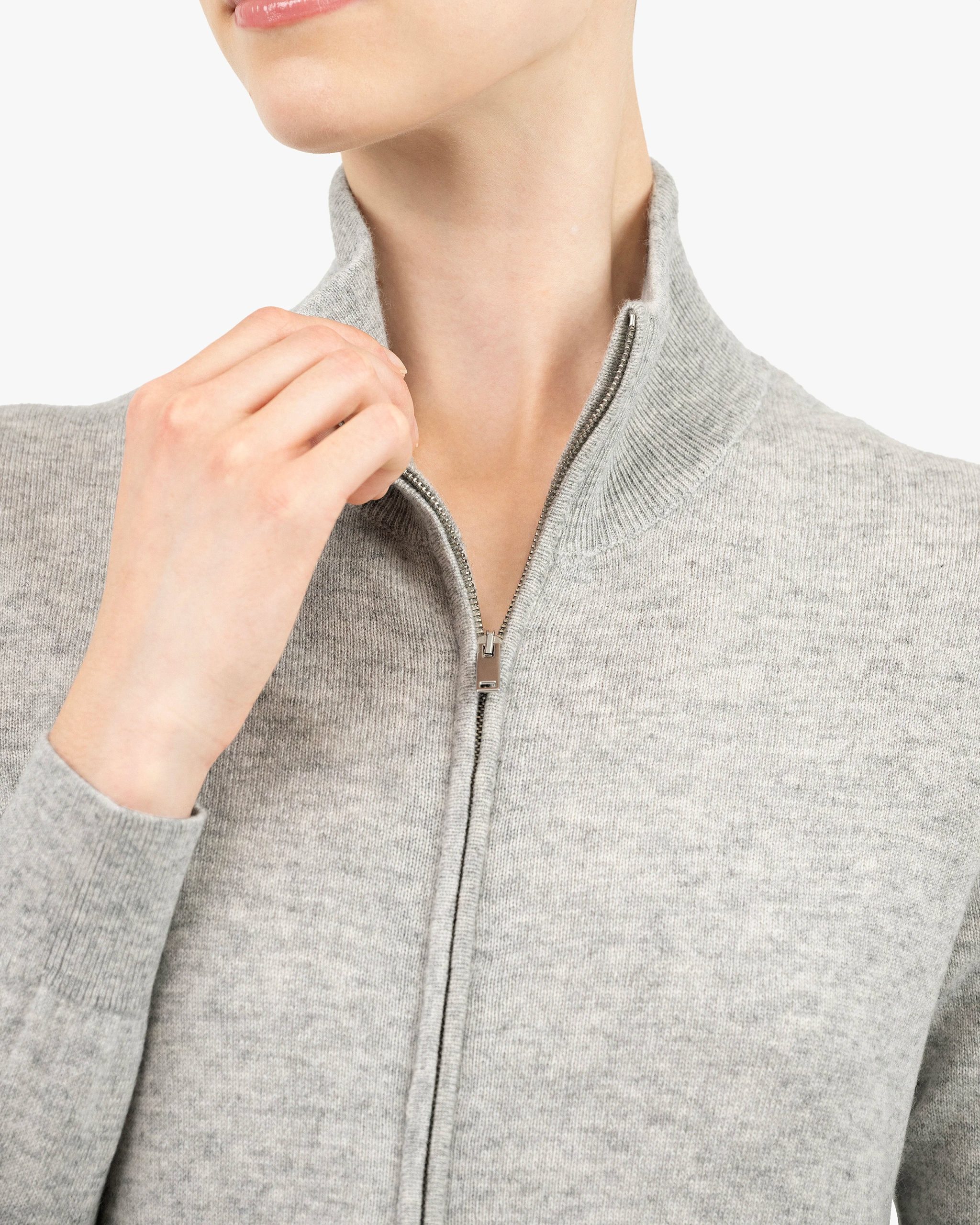 Women's Salò Zip Cardigan - Light Grey – Image 2
