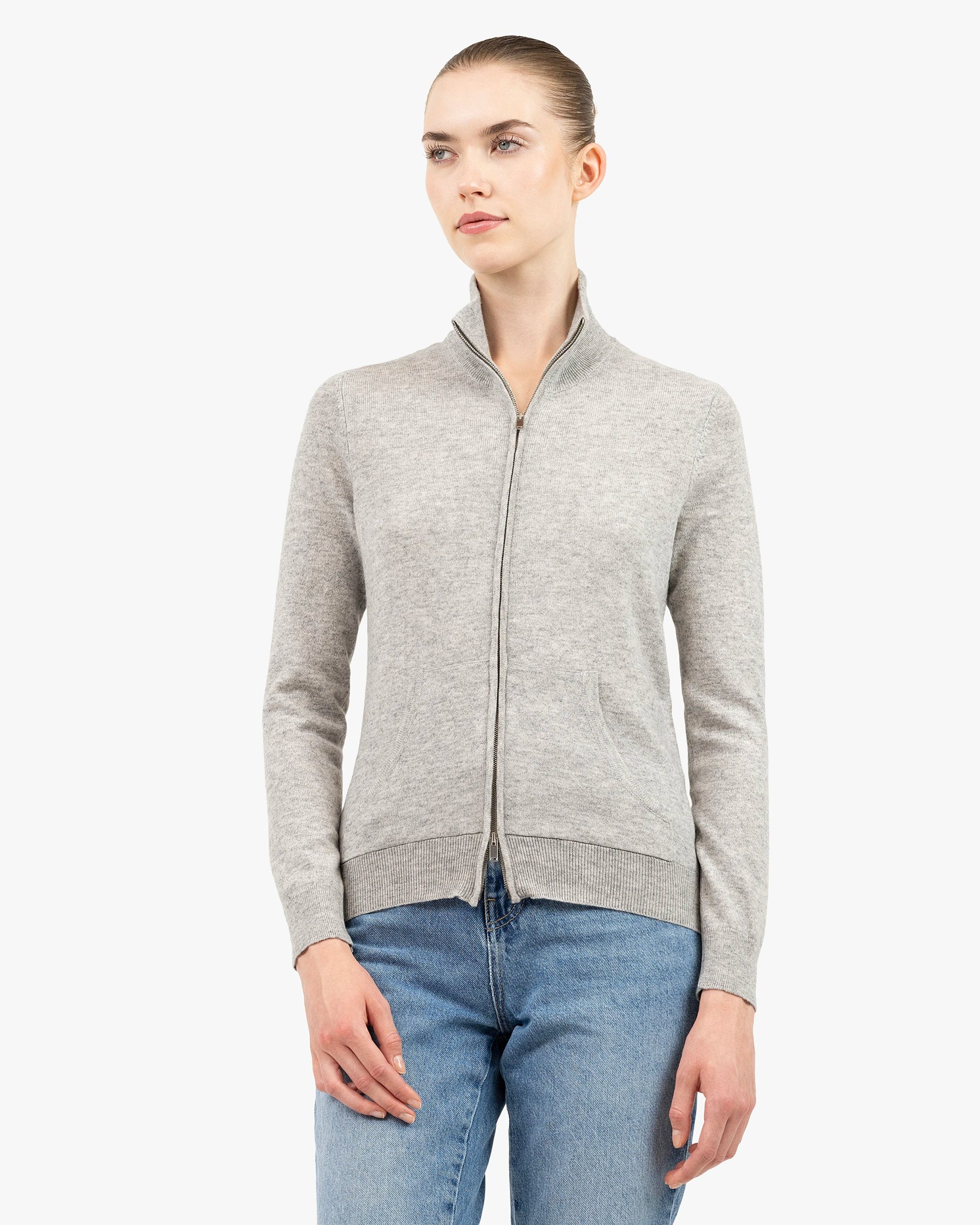 Women's Salò Zip Cardigan - Light Grey – Image 3