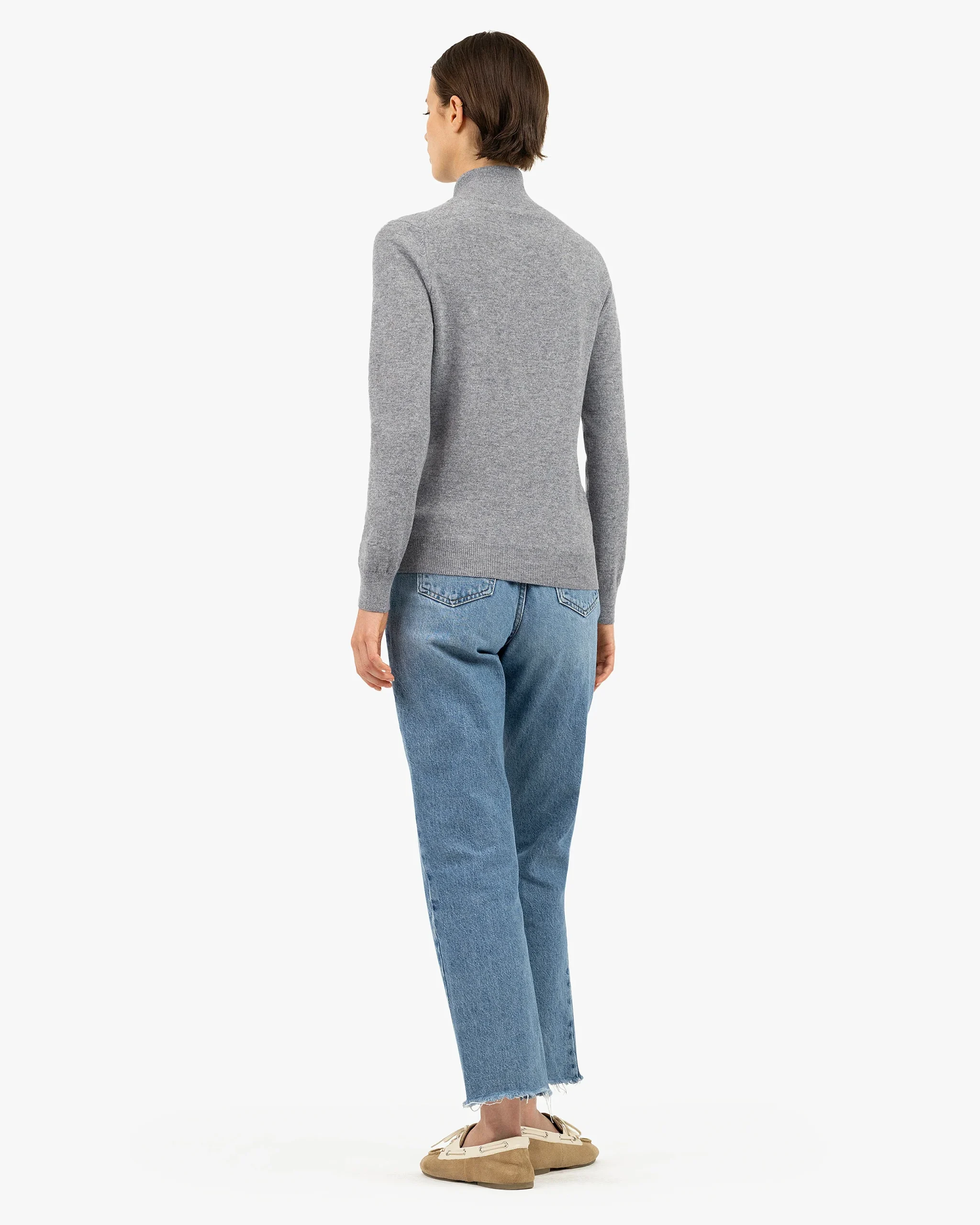 Women's Salò Zip Cardigan - Medium Grey – Image 4