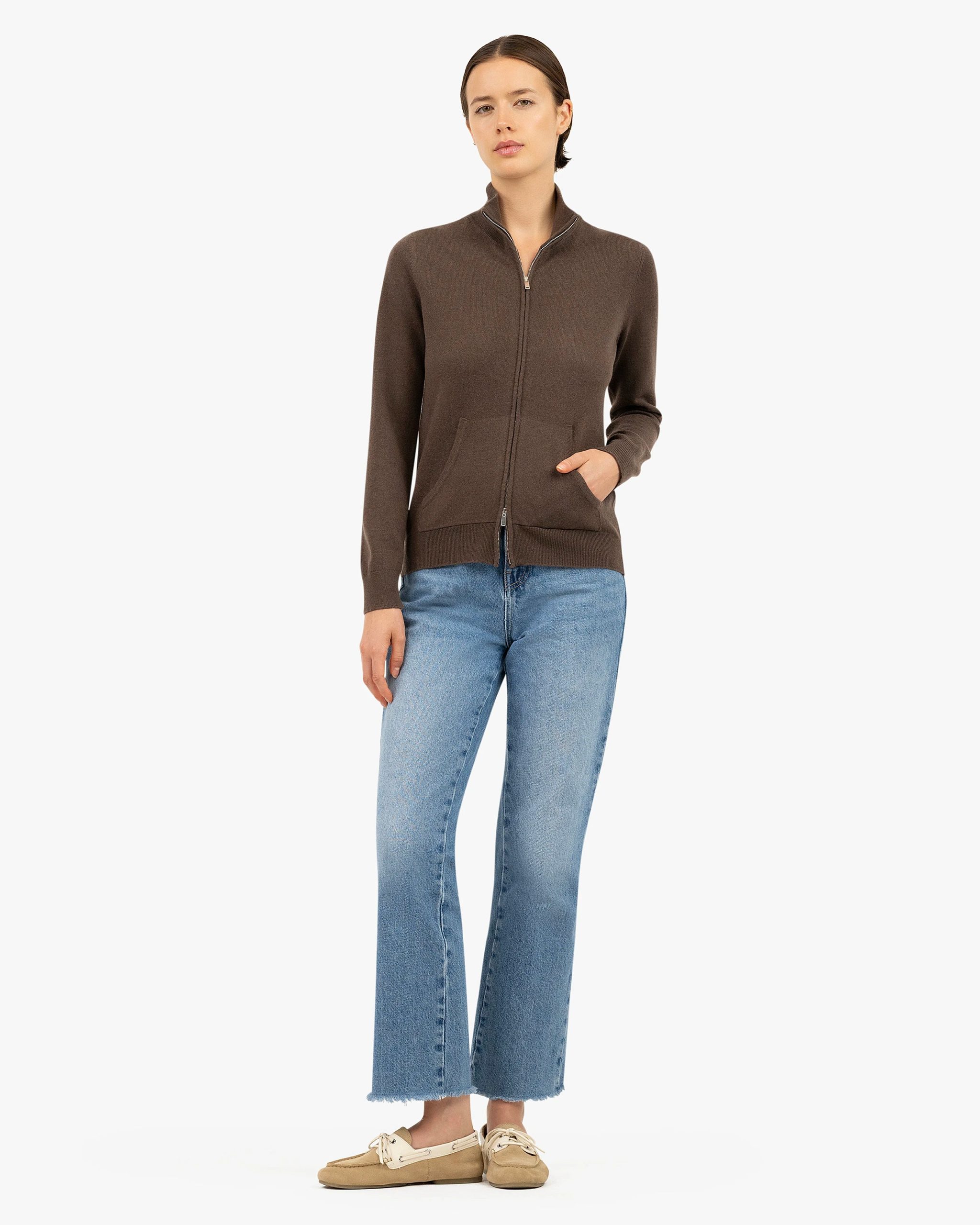 Women's Salò Zip Cardigan - Brown