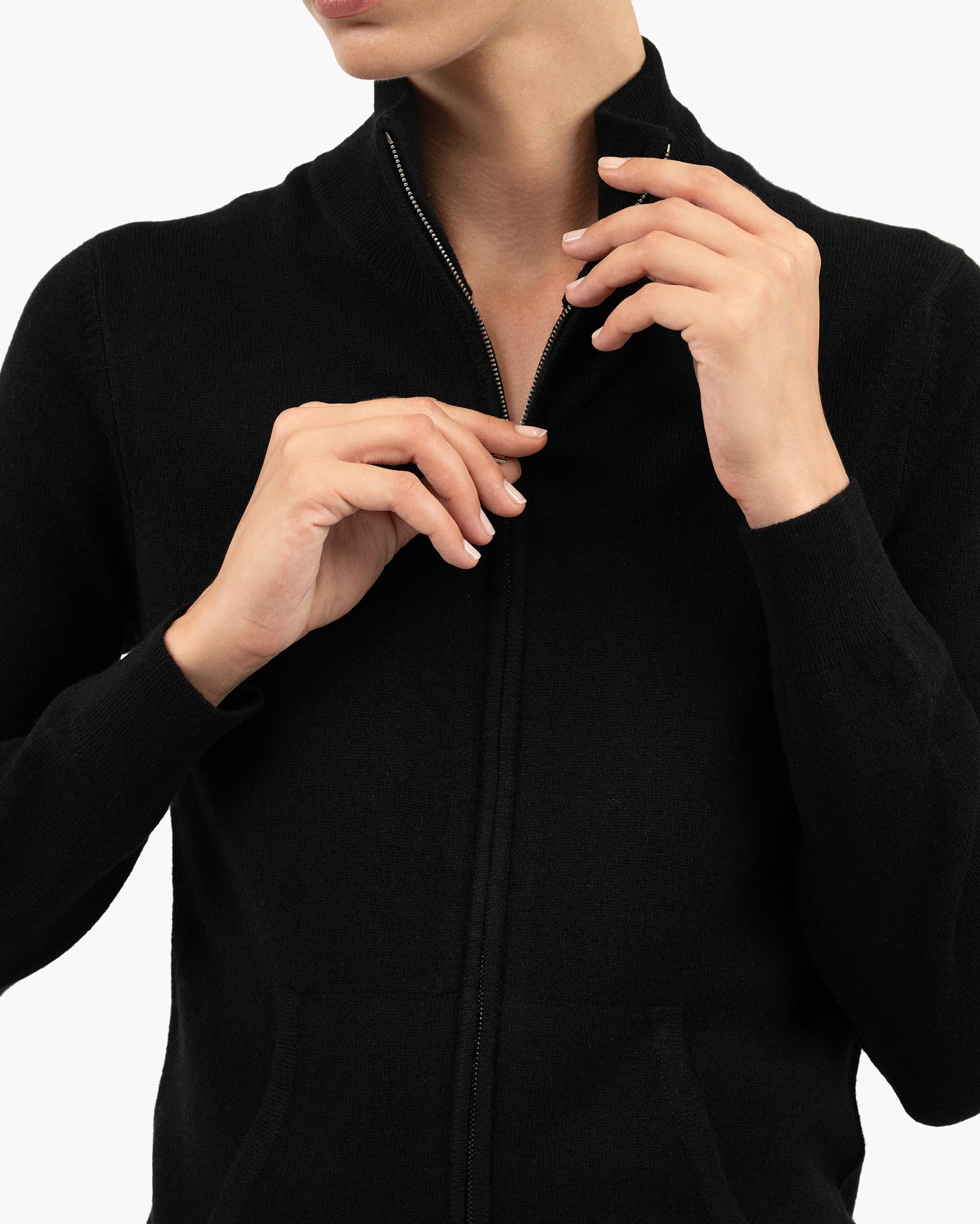 Women's Salò Zip Cardigan - Black – Image 2