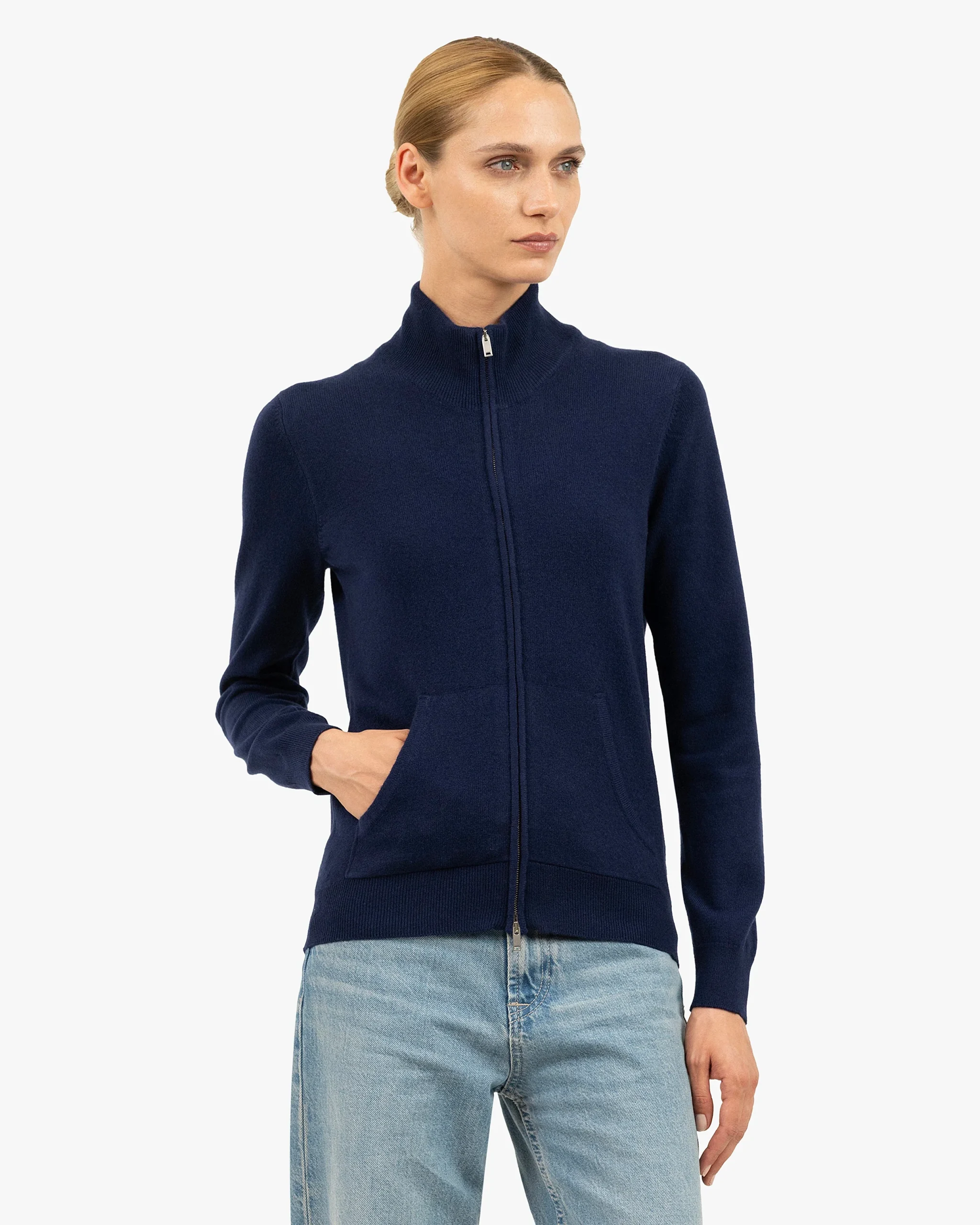 Women's Salò Zip Cardigan - Blue – Image 3