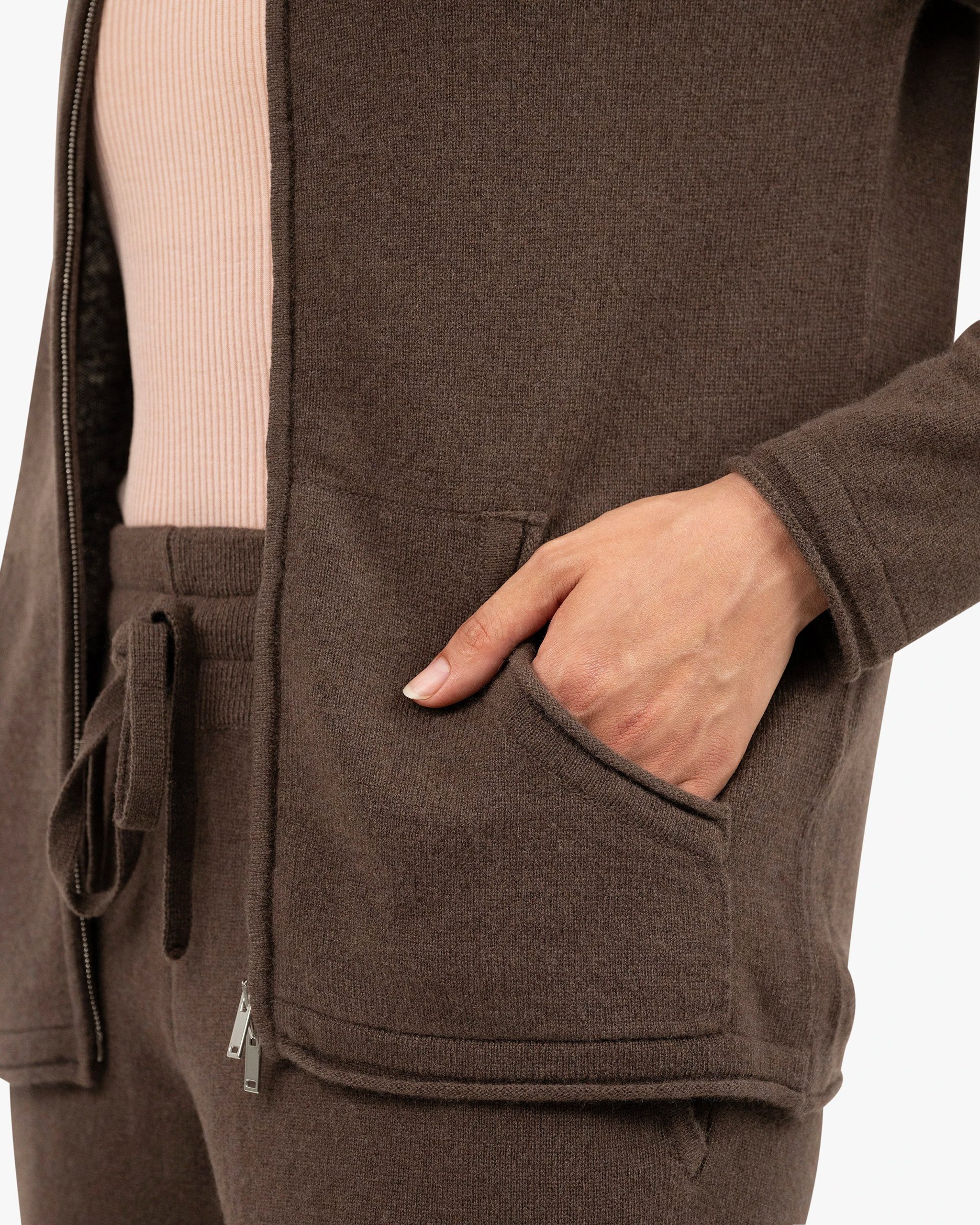 Women's Salò Zip Hoodie - Brown – Image 2