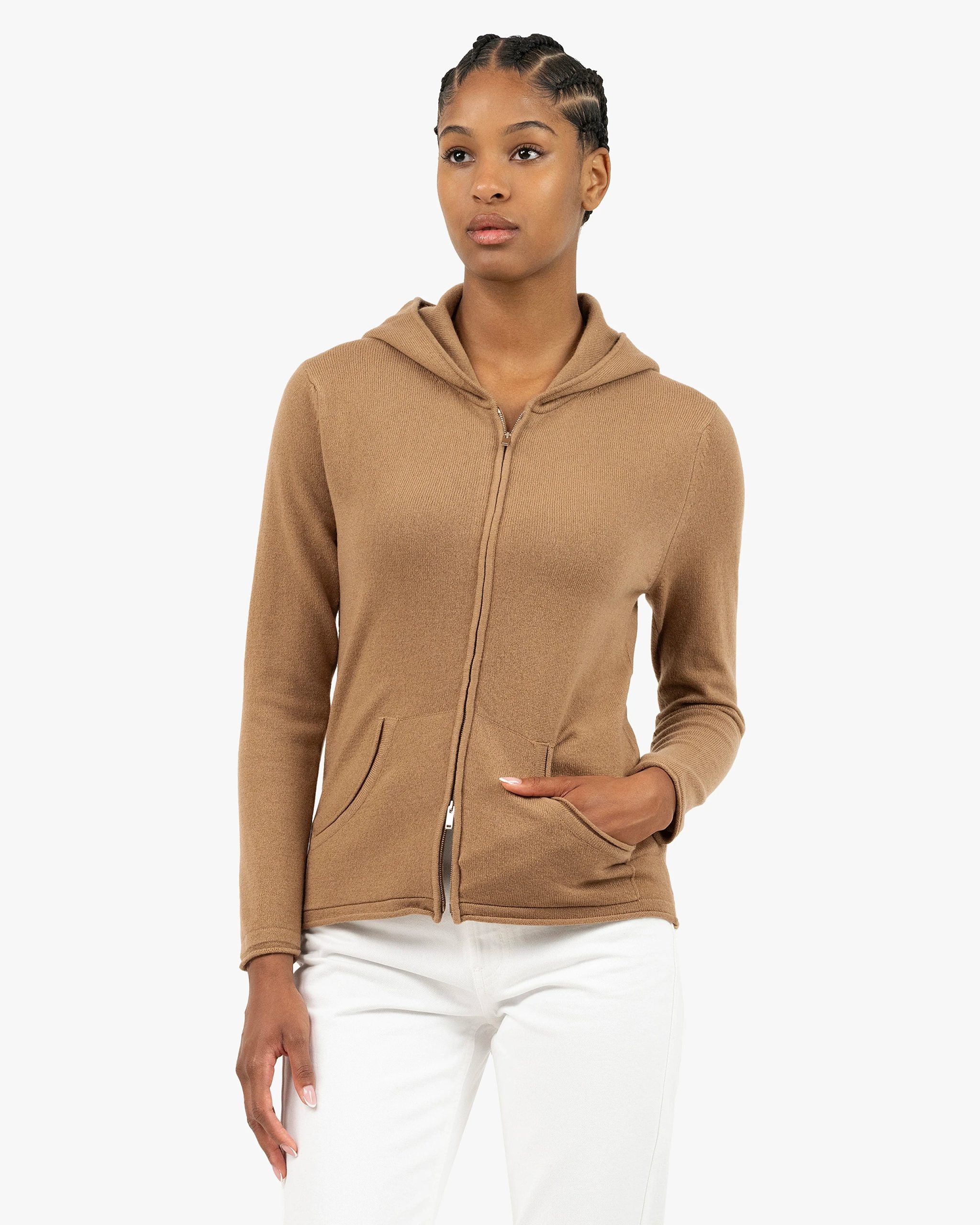 Women's Salò Zip Hoodie - Camel – Image 3