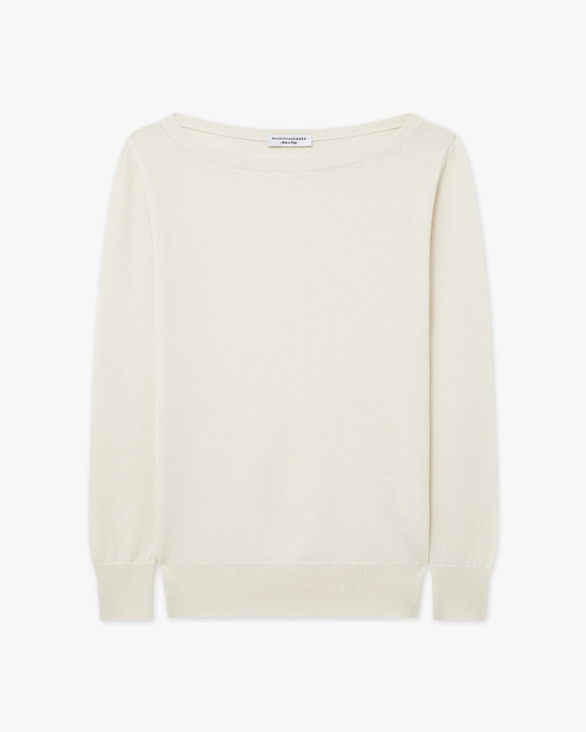 Essential Boat Neck Sweater - White – Image 5