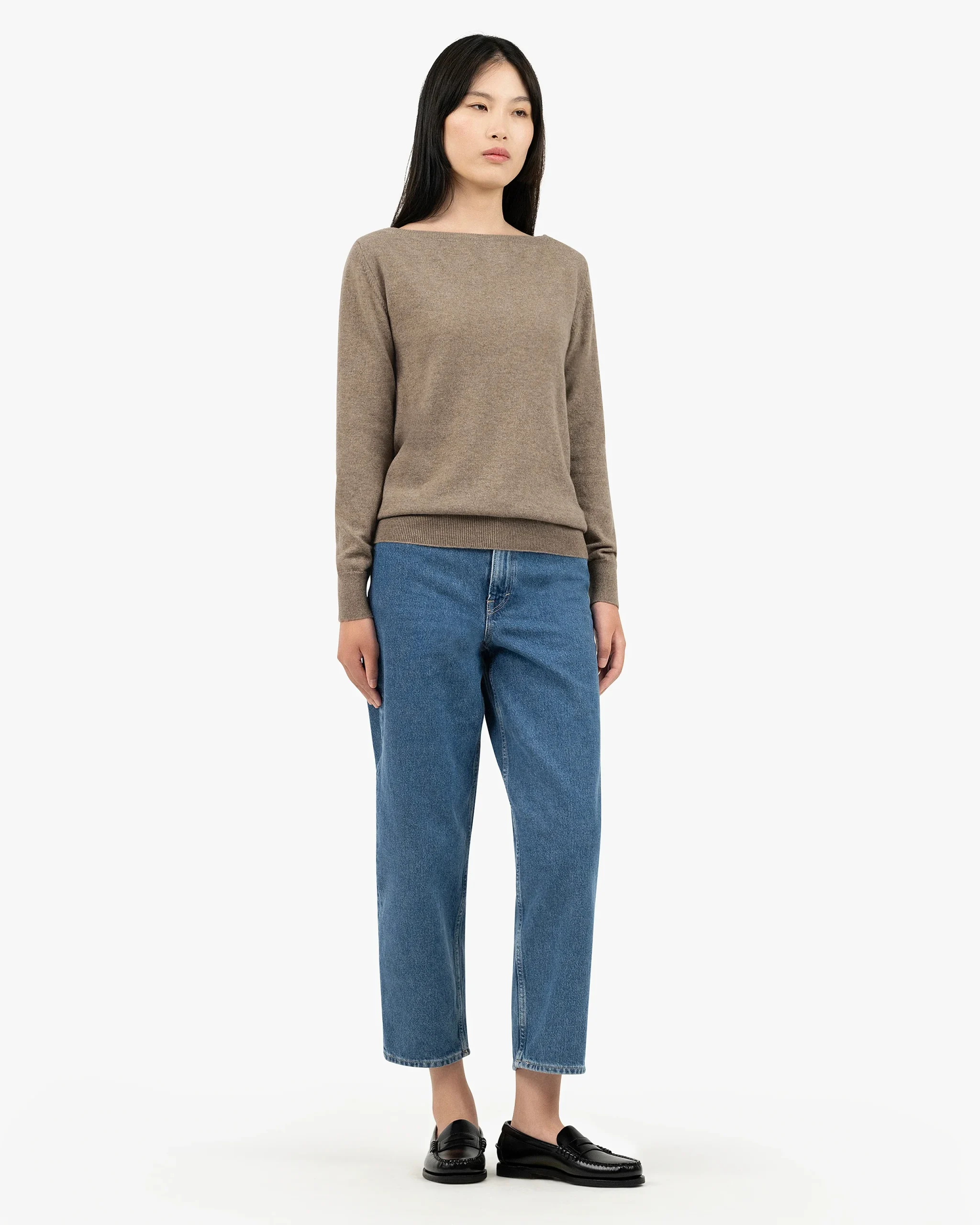 Essential Boat Neck Sweater - Taupe