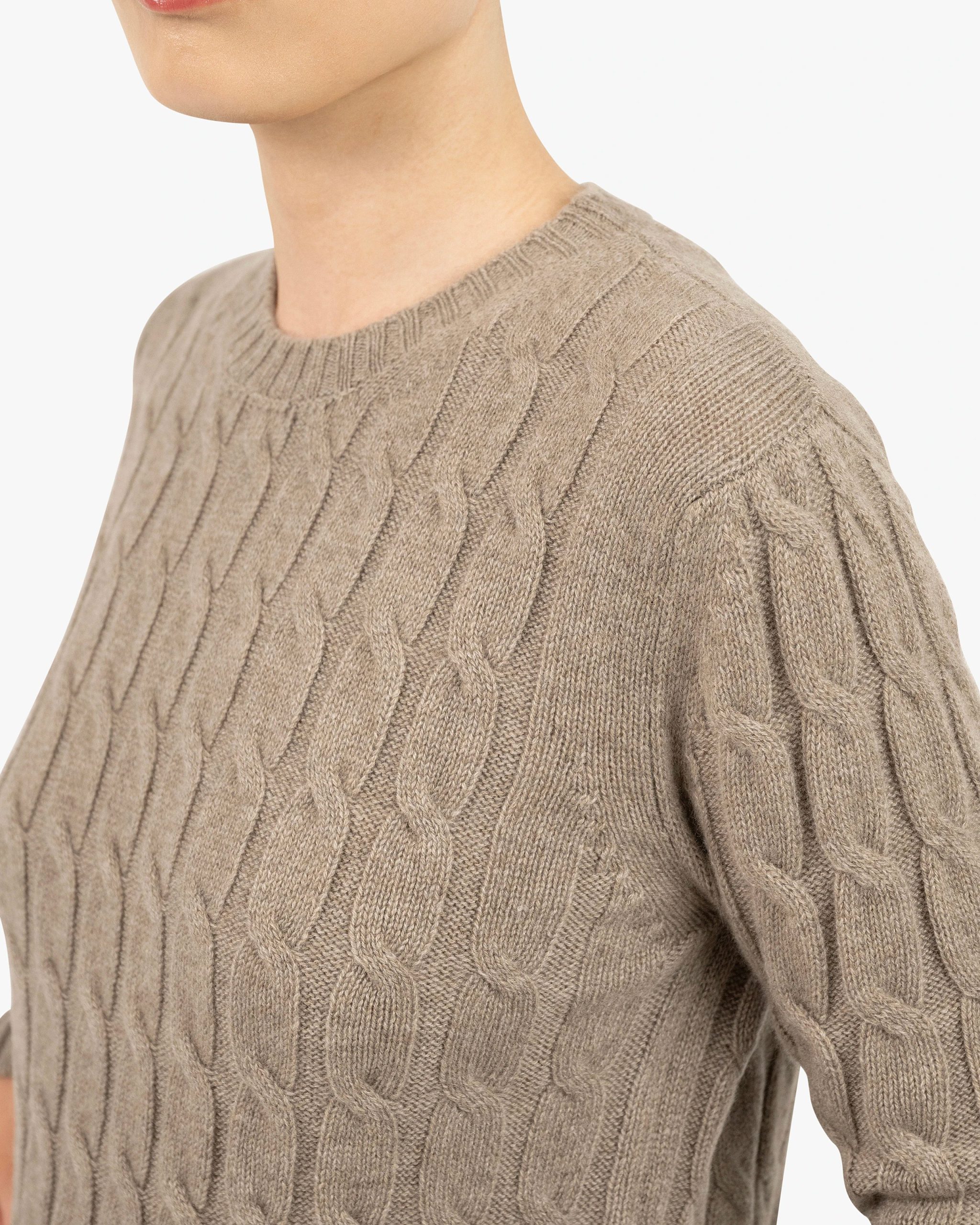 Essential Cable Knit Sweater - Taupe – Image 2
