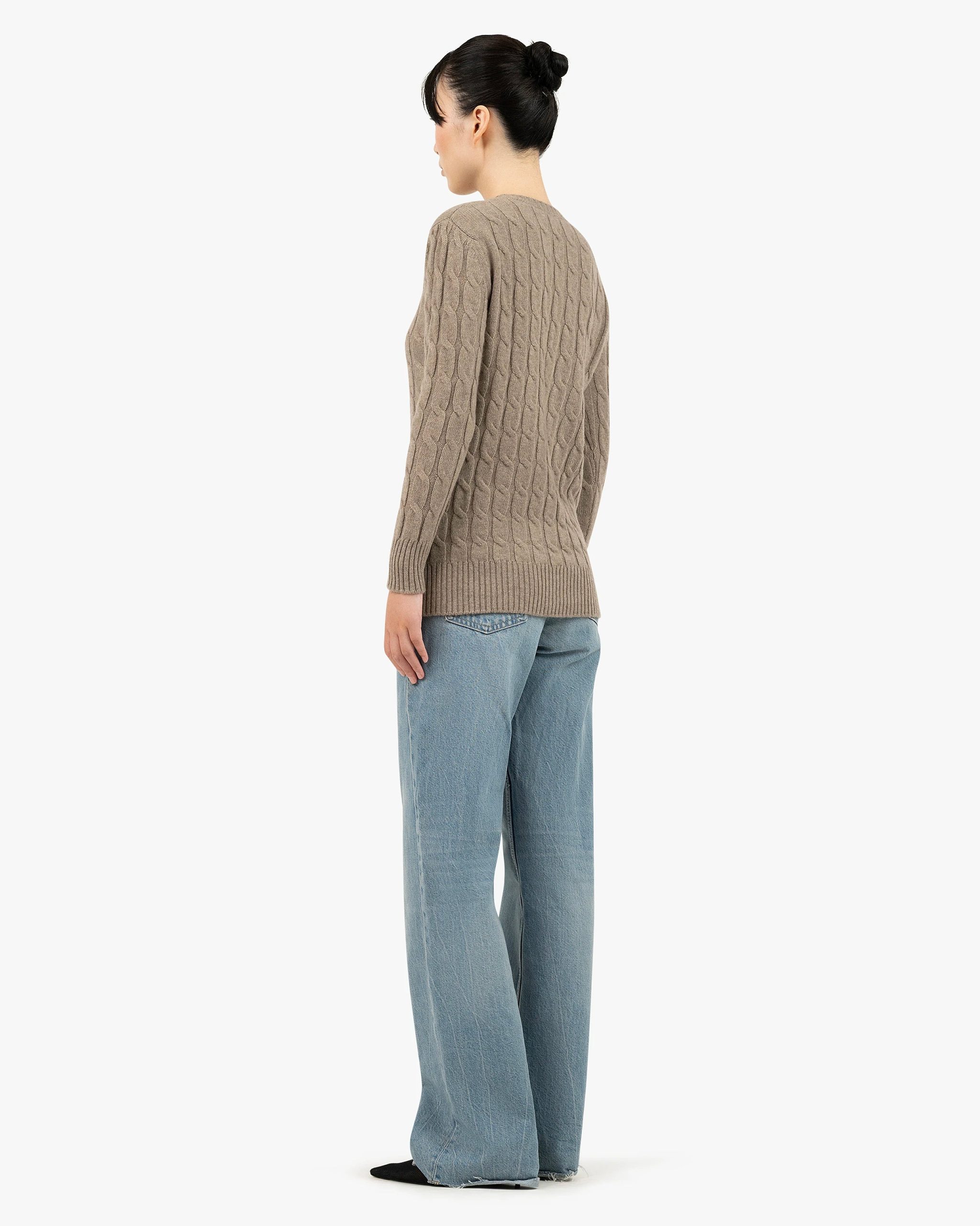 Essential Cable Knit Sweater - Taupe – Image 4