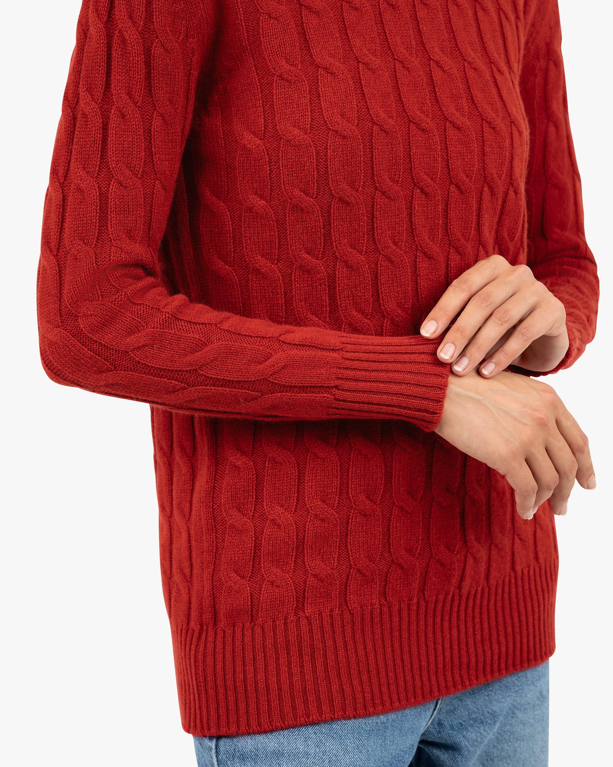 Essential Cable Knit Sweater - Red – Image 2