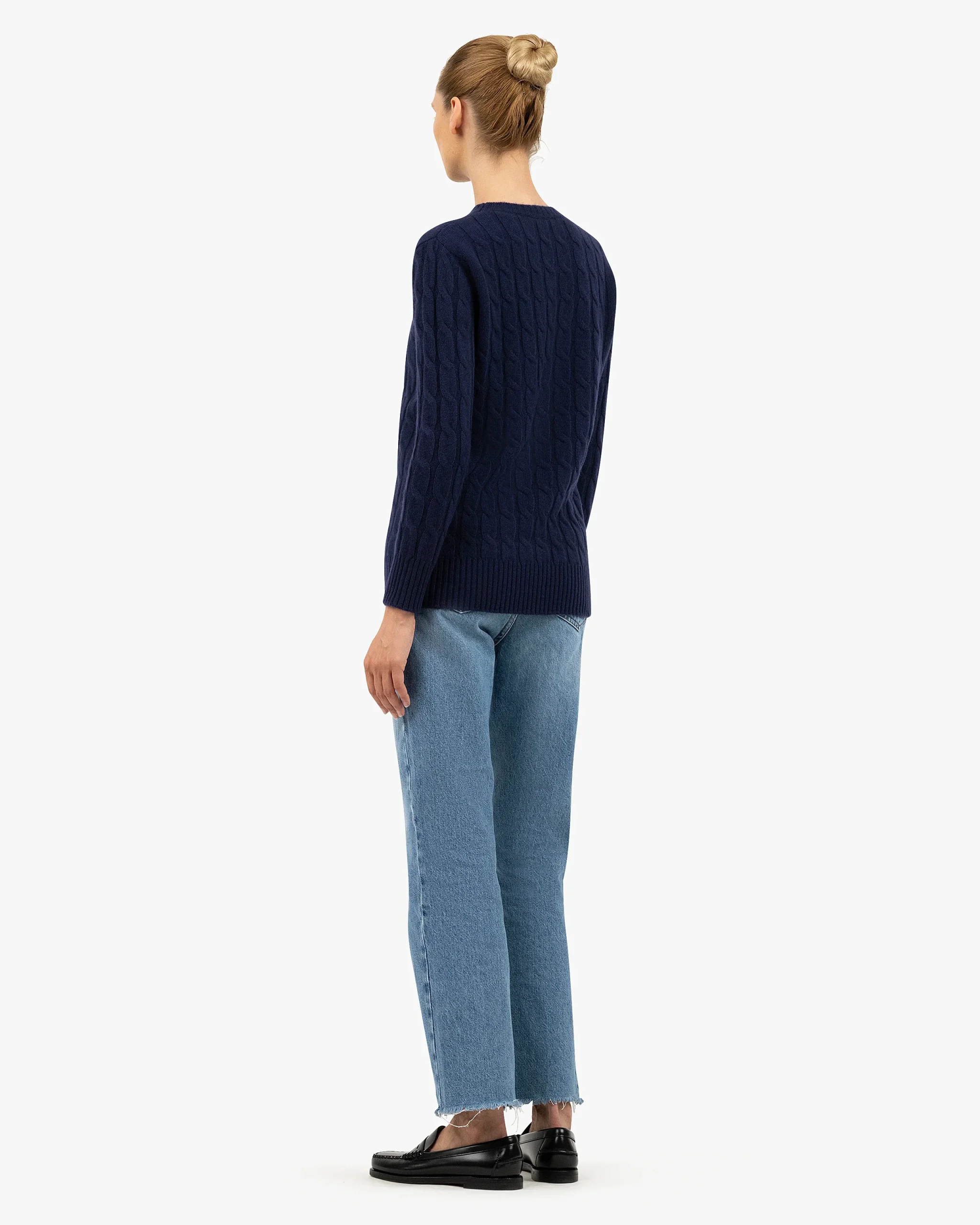 Essential Cable Knit Sweater - Blue – Image 4