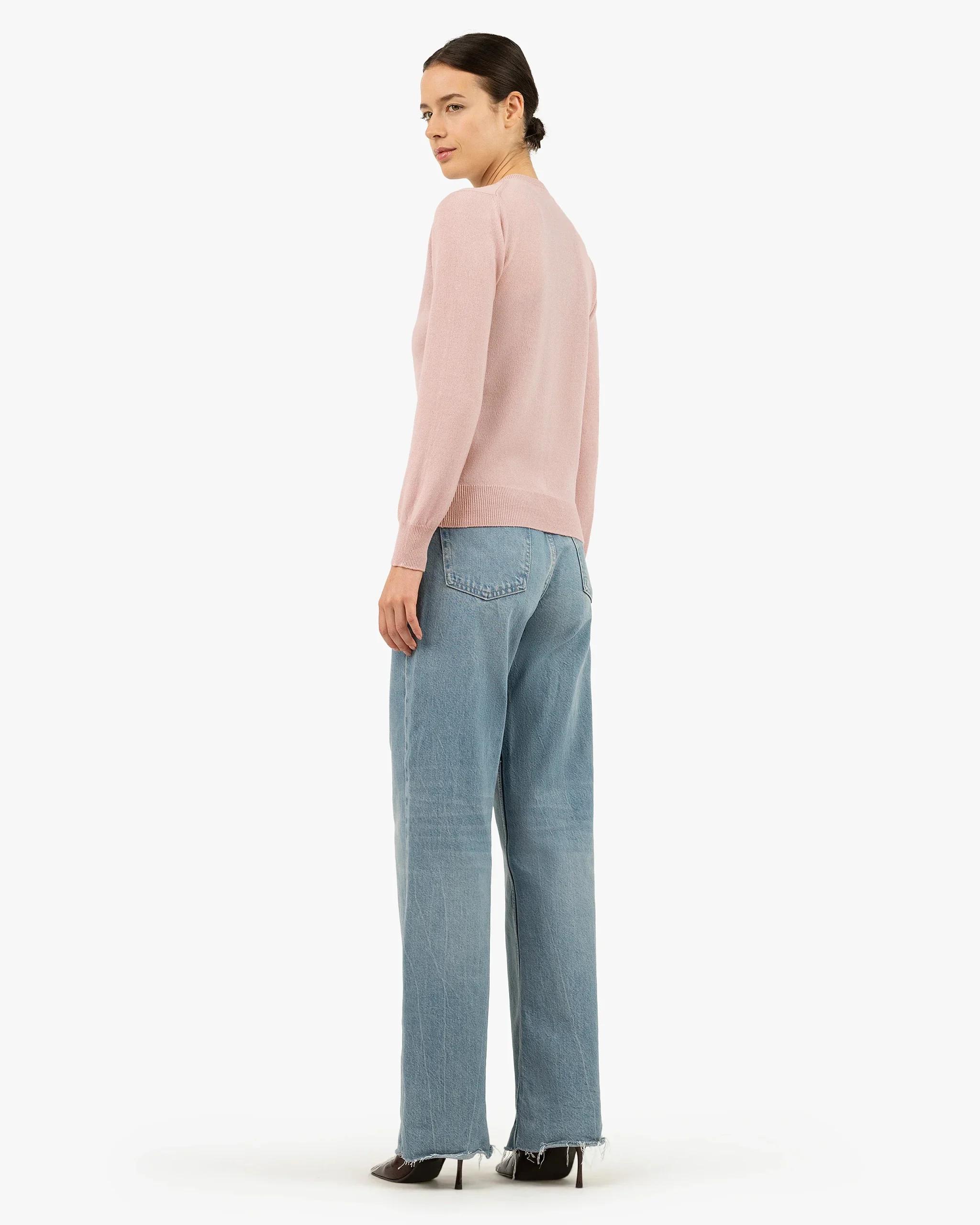 Essential Crew Neck Cardigan - Rose – Image 4