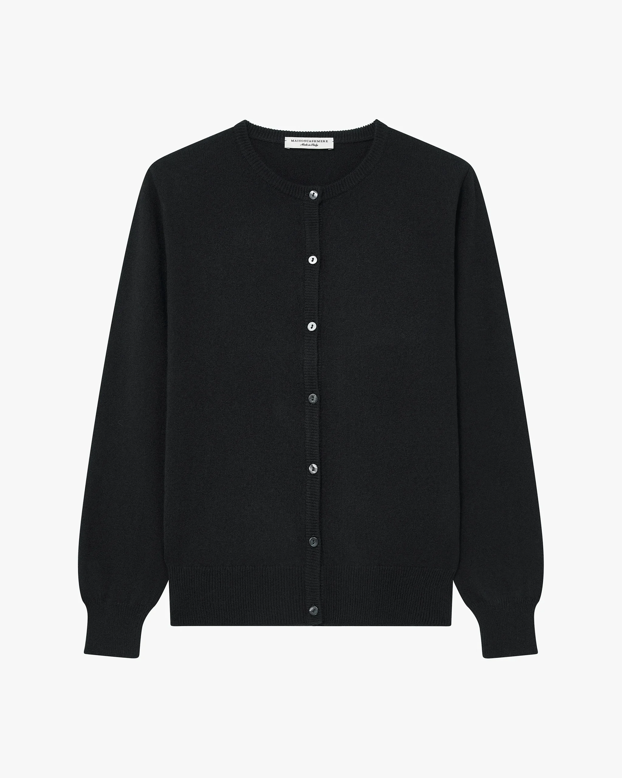 Essential Crew Neck Cardigan - Black – Image 5