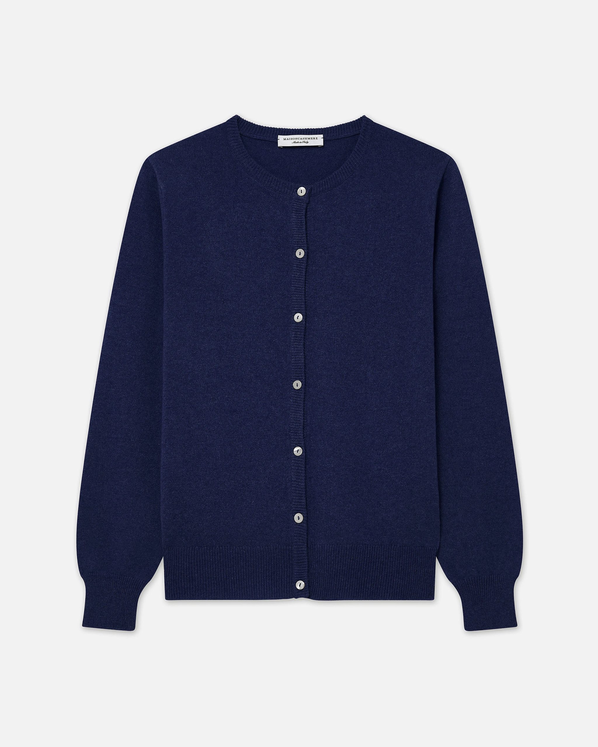 Essential Crew Neck Cardigan - Blue – Image 5