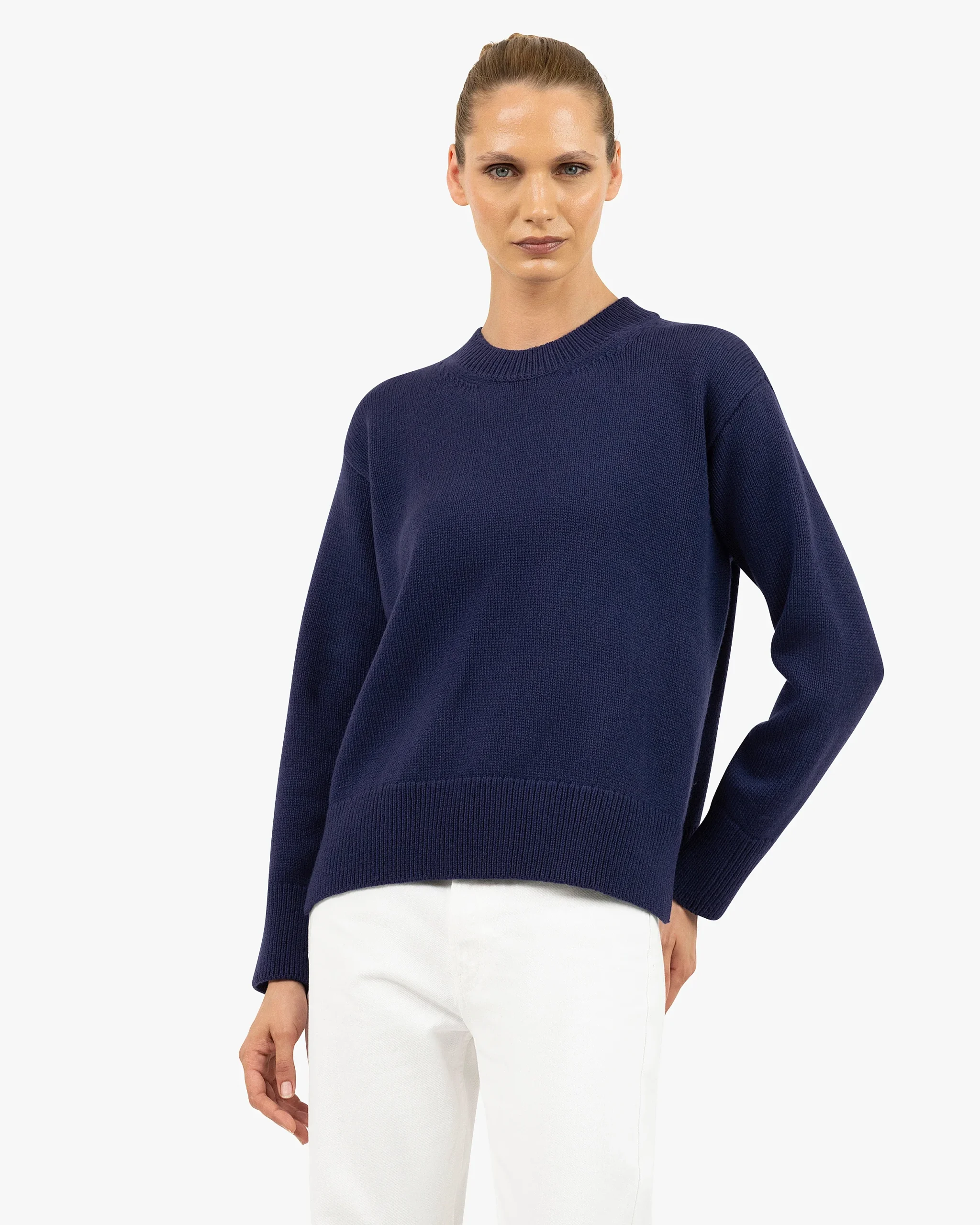 Women's Funes Crew Neck Sweater - Blue – Image 3