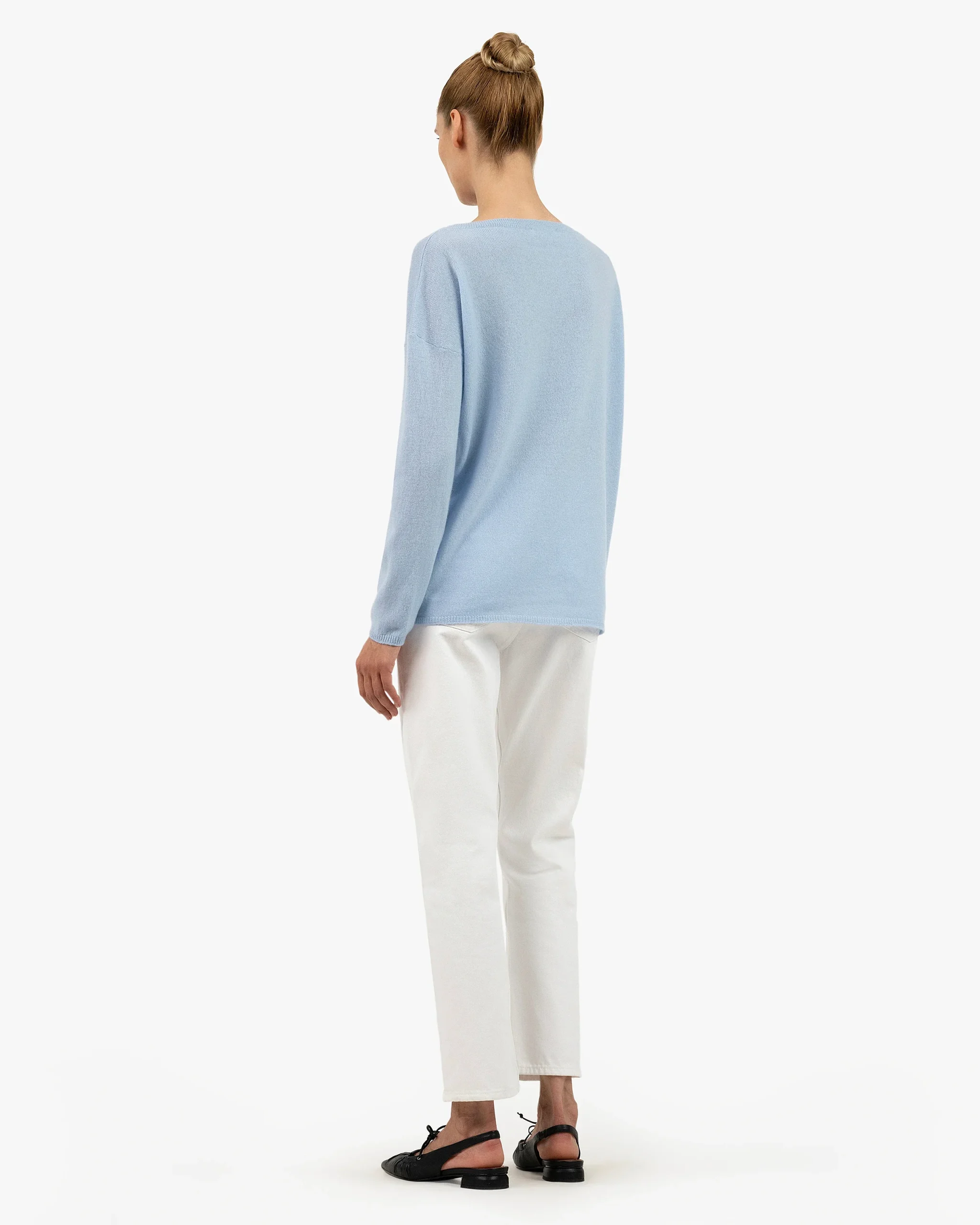 Lightness Boat Neck Sweater - Light Blue – Image 4