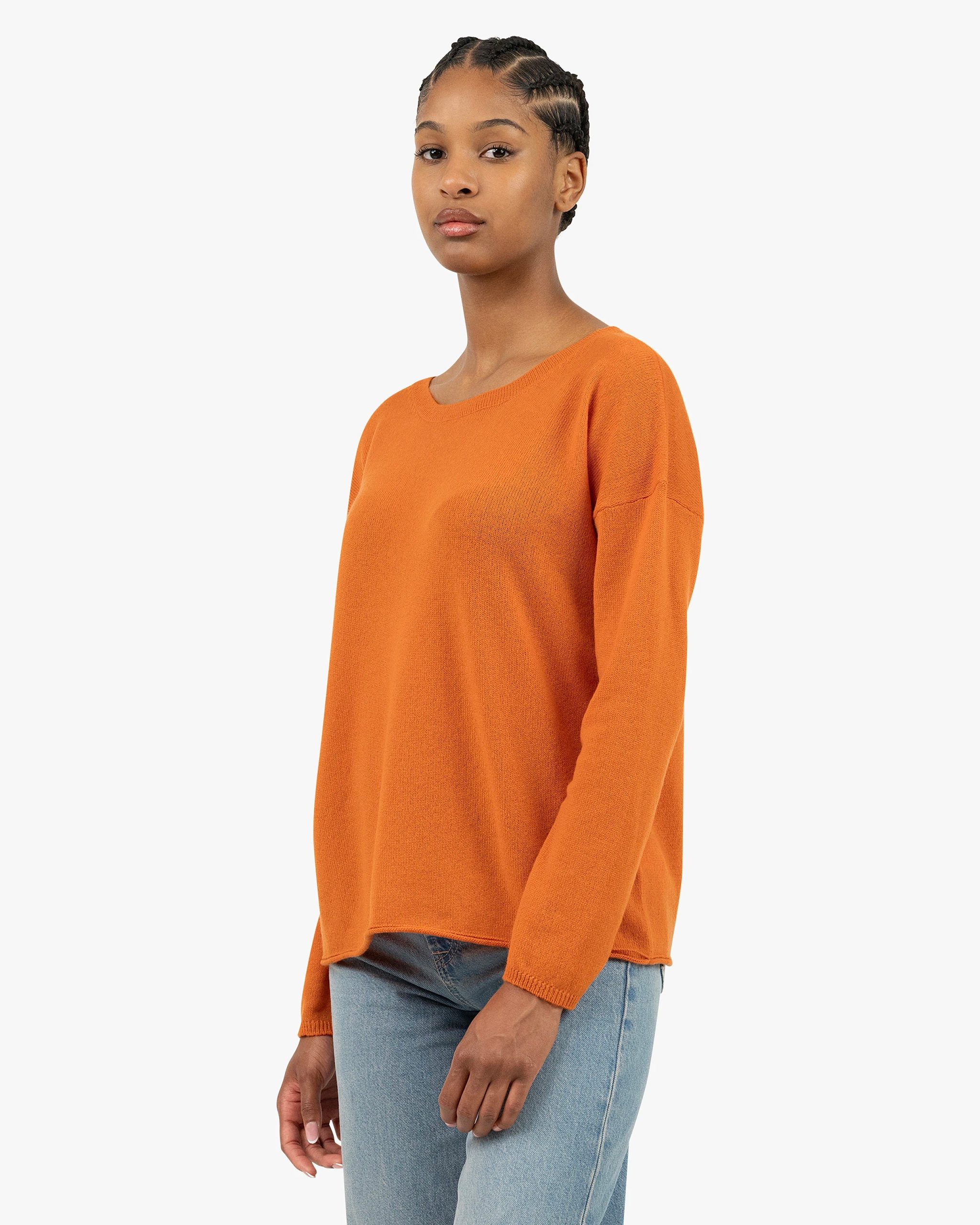 Lightness Crew Neck Sweater - Orange – Image 3