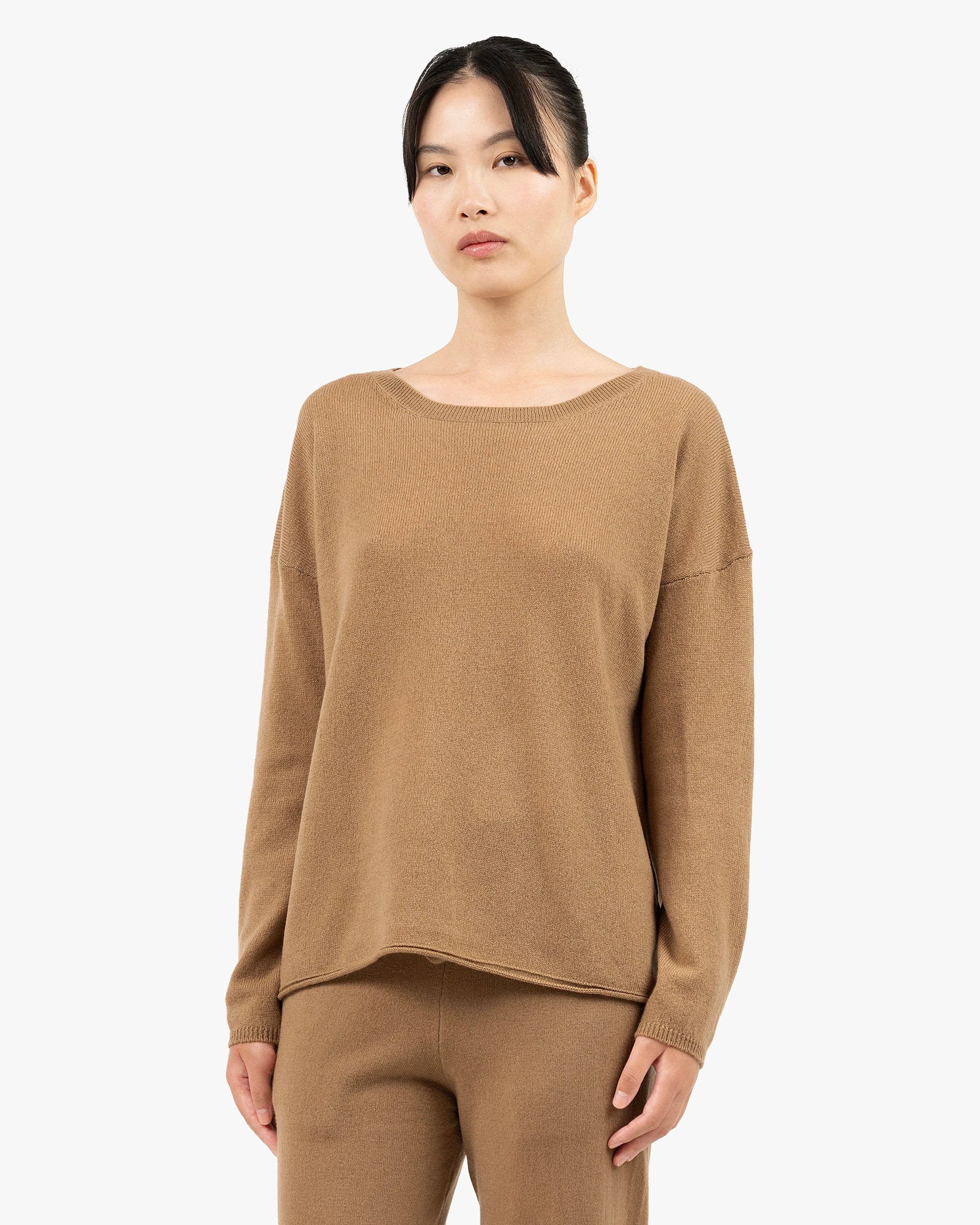 Lightness Crew Neck Sweater - Camel – Image 3