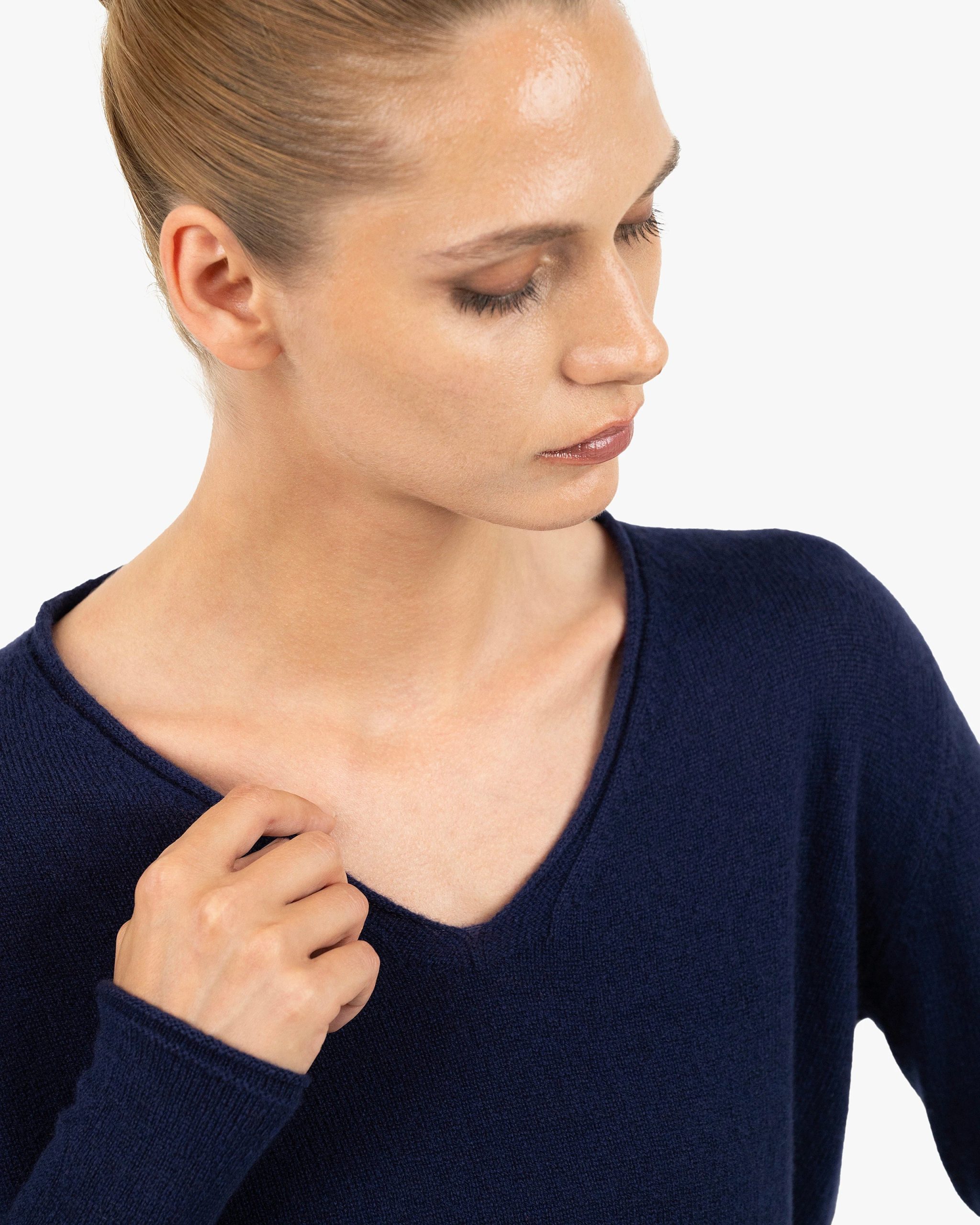 Lightness V-Neck Sweater - Blue – Image 2