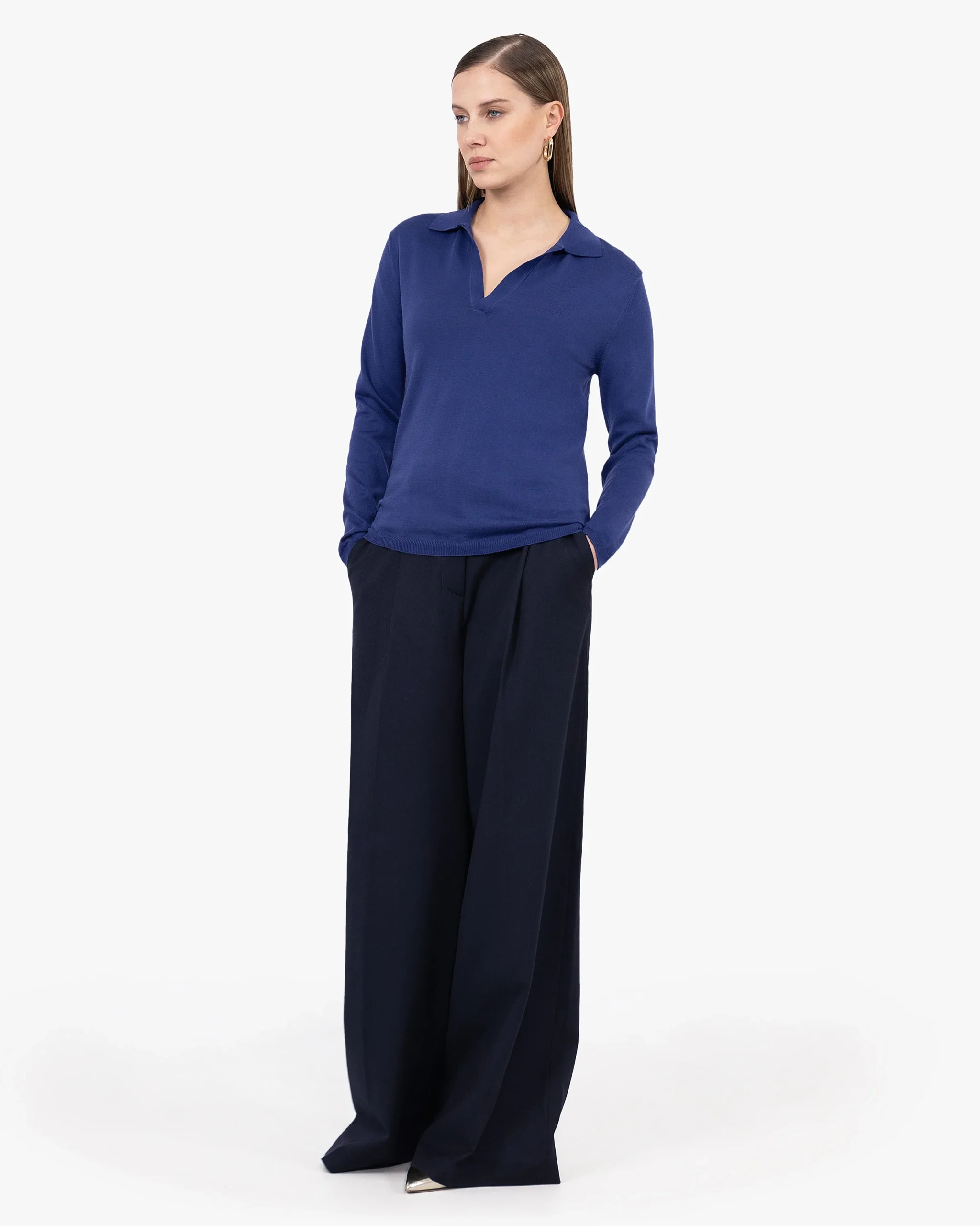 Women's Oasi Polo Sweater - Blue