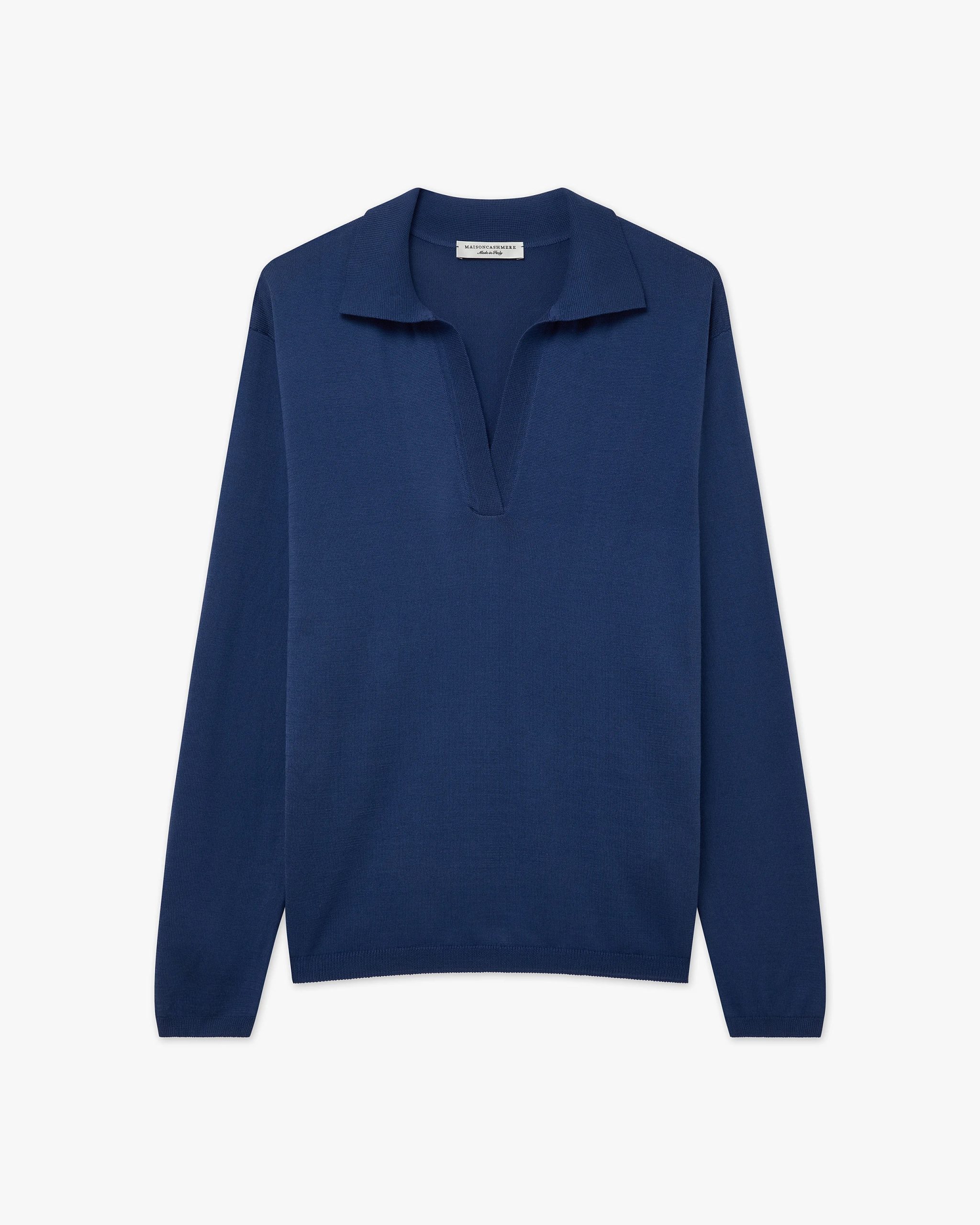 Women's Oasi Polo Sweater - Blue – Image 4