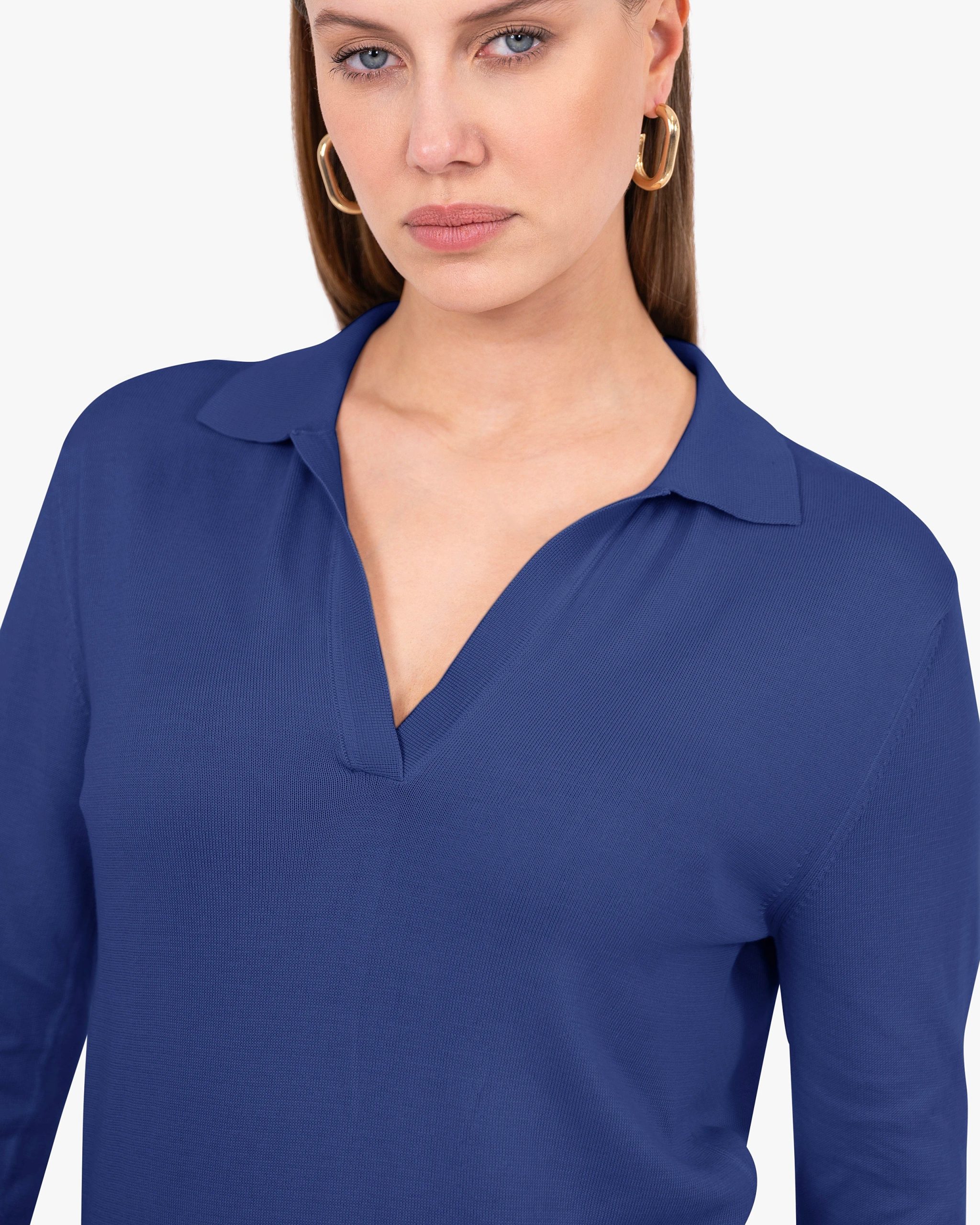 Women's Oasi Polo Sweater - Blue – Image 2