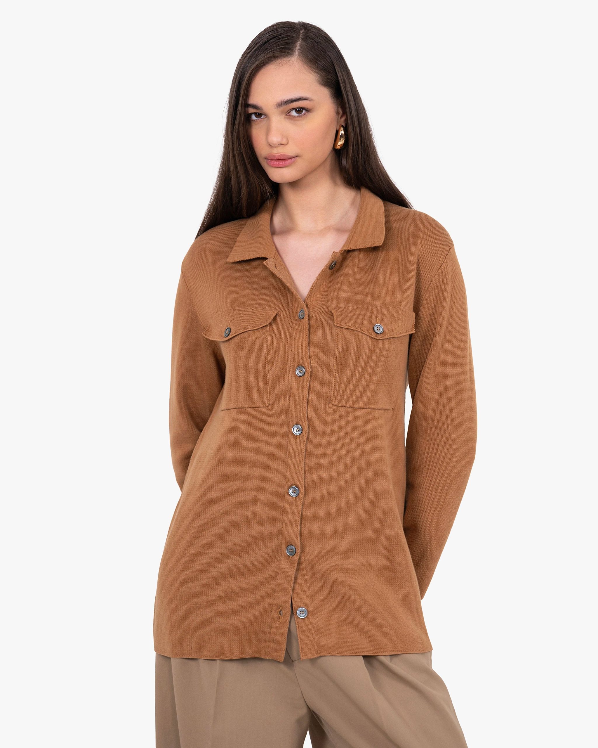 Oasi Shirt Sweater - Hazelnut – Image 3
