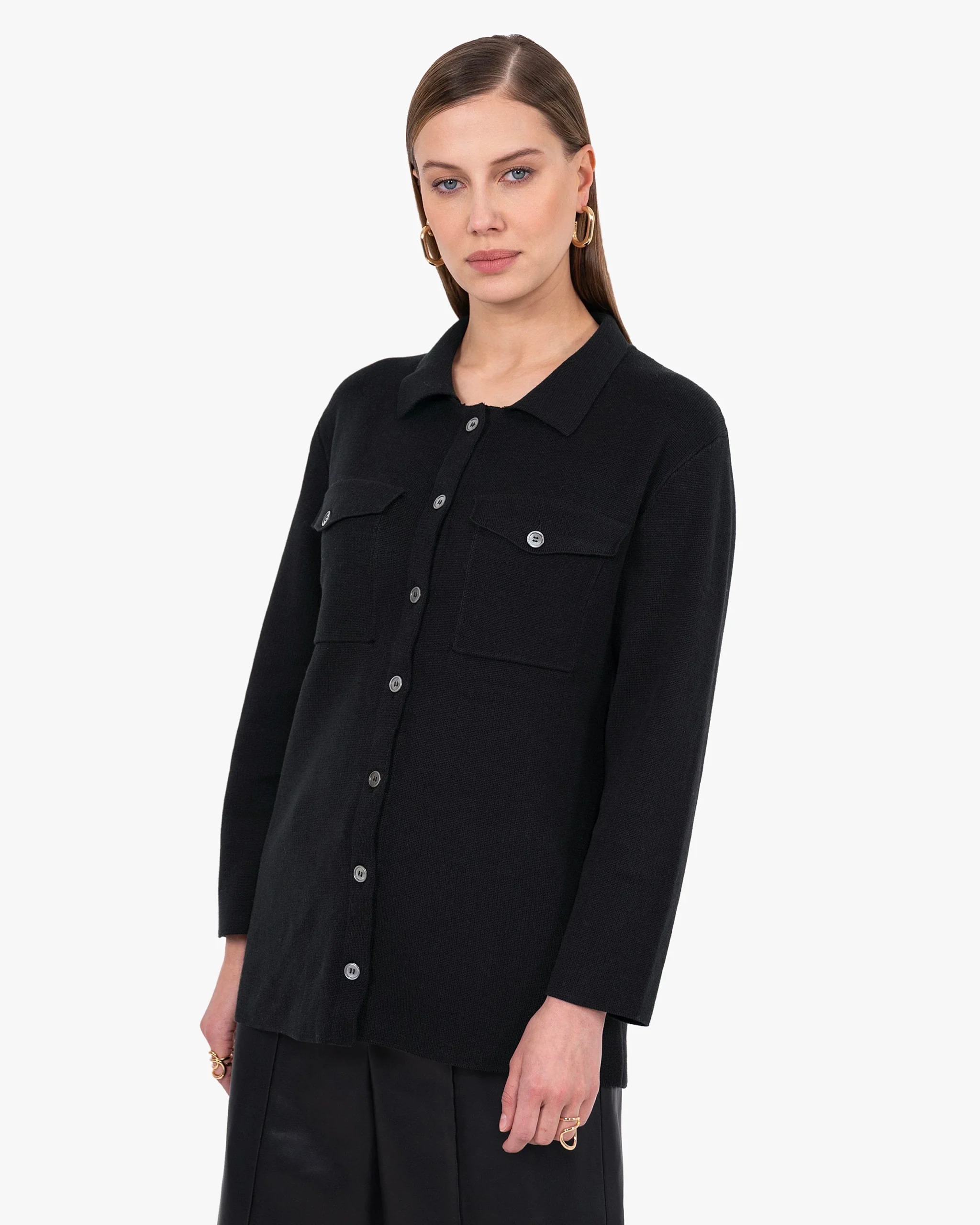 Oasi Shirt Sweater - Black – Image 3