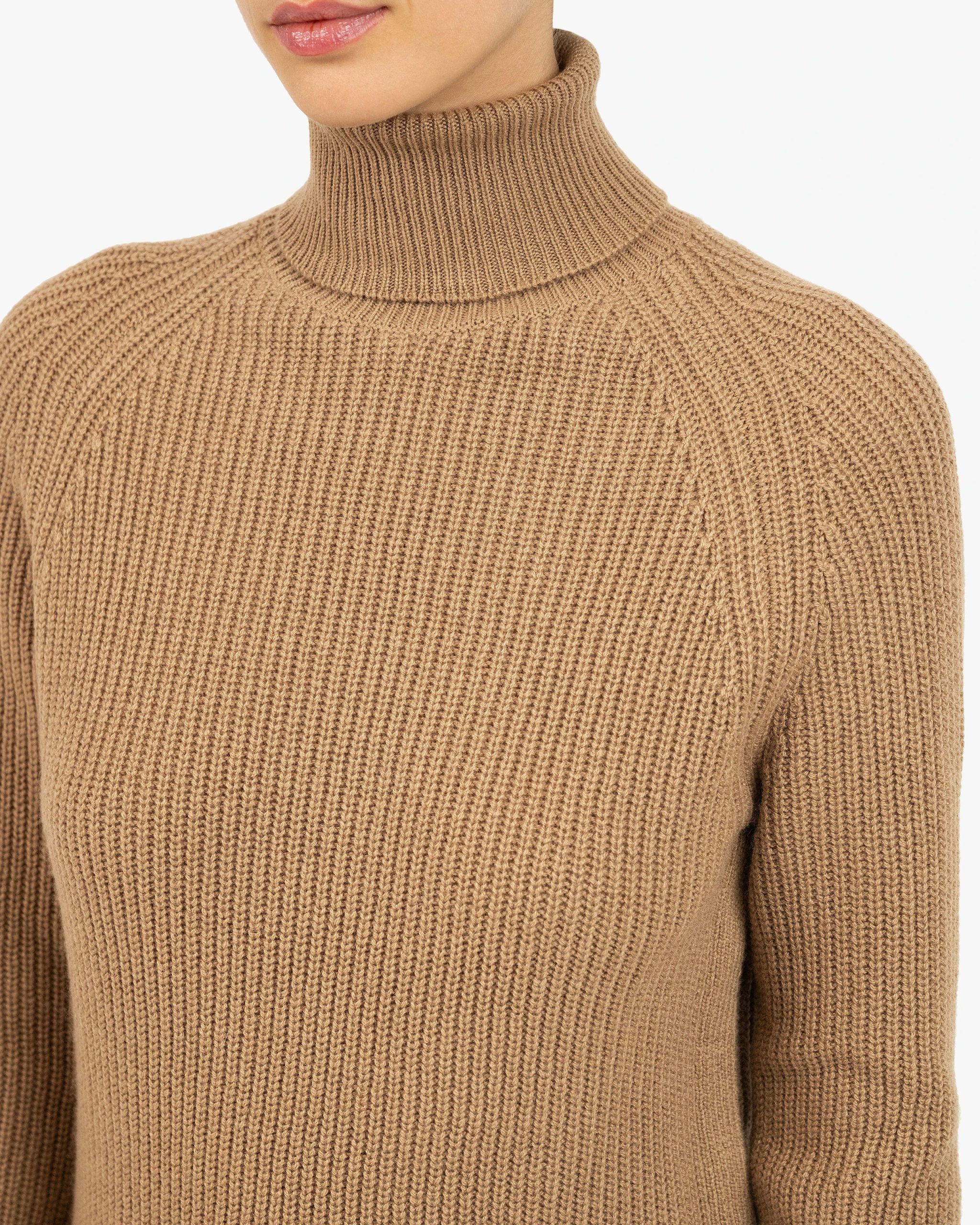 Women's Sorapis Turtleneck Sweater - Camel – Image 2