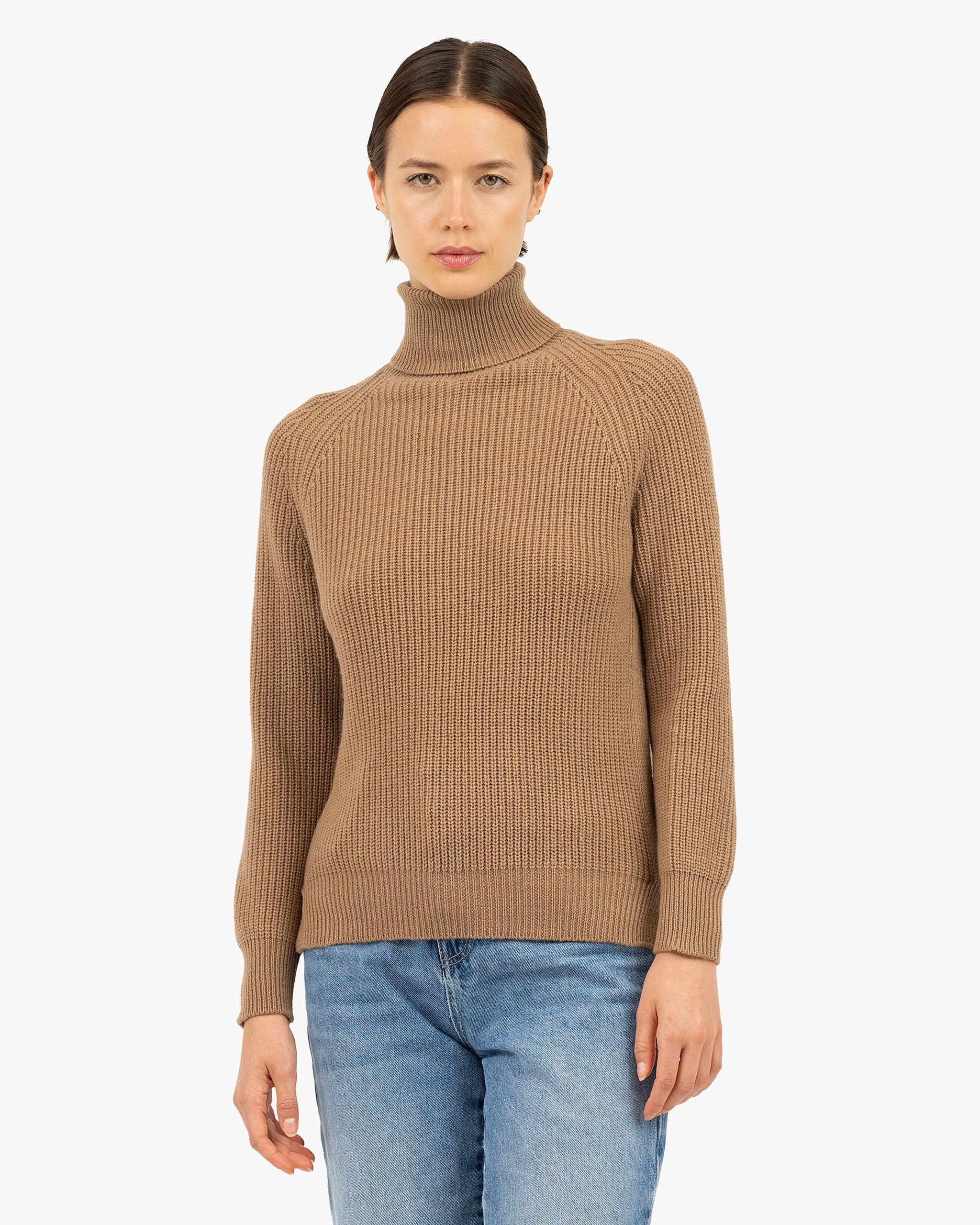 Women's Sorapis Turtleneck Sweater - Camel – Image 3