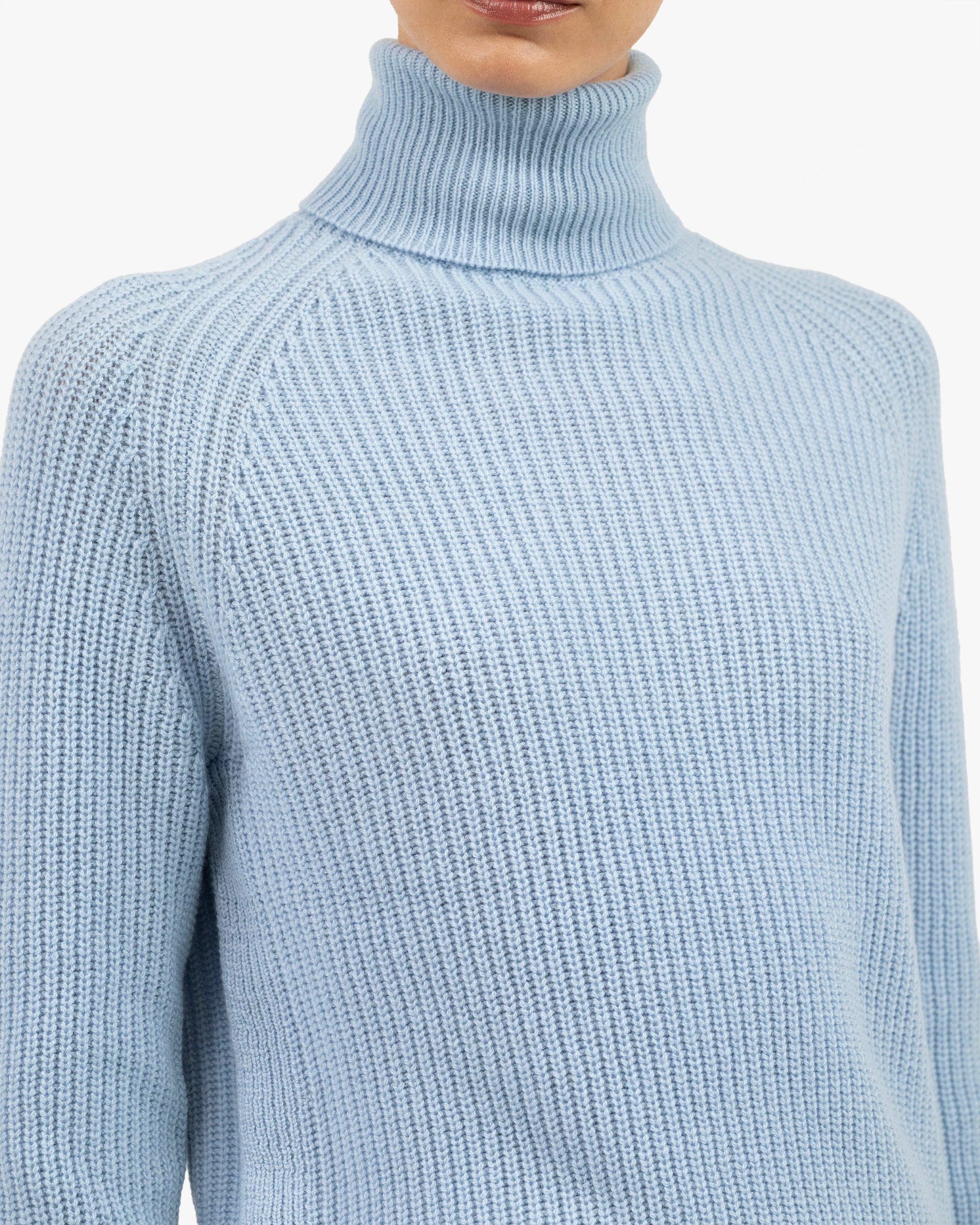 Women's Sorapis Turtleneck Sweater - Light Blue – Image 2