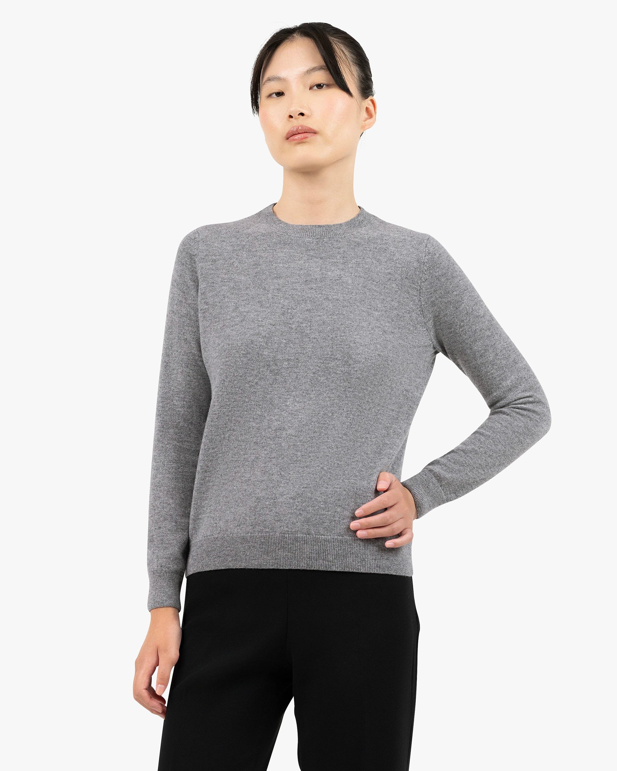 Women's Tribeca Crew Neck Sweater - Medium Grey – Image 3