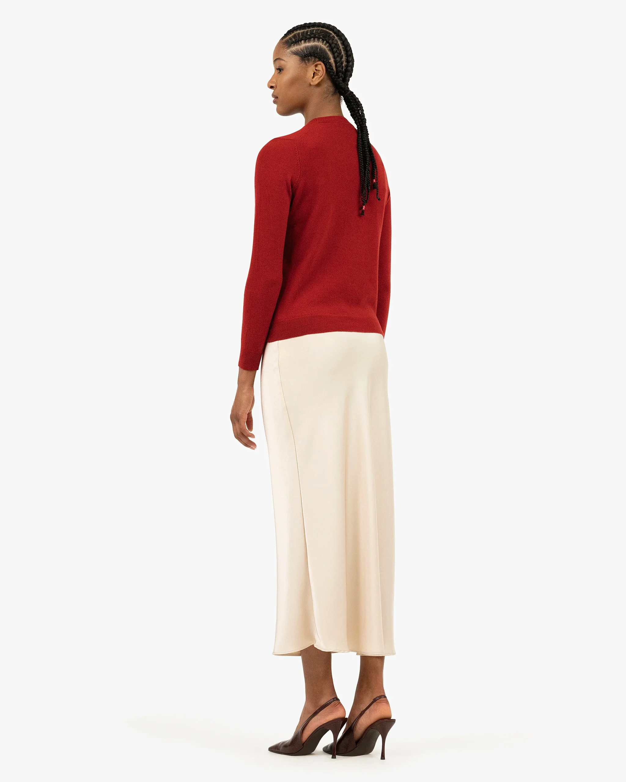 Women's Tribeca Crew Neck Sweater - Red – Image 4