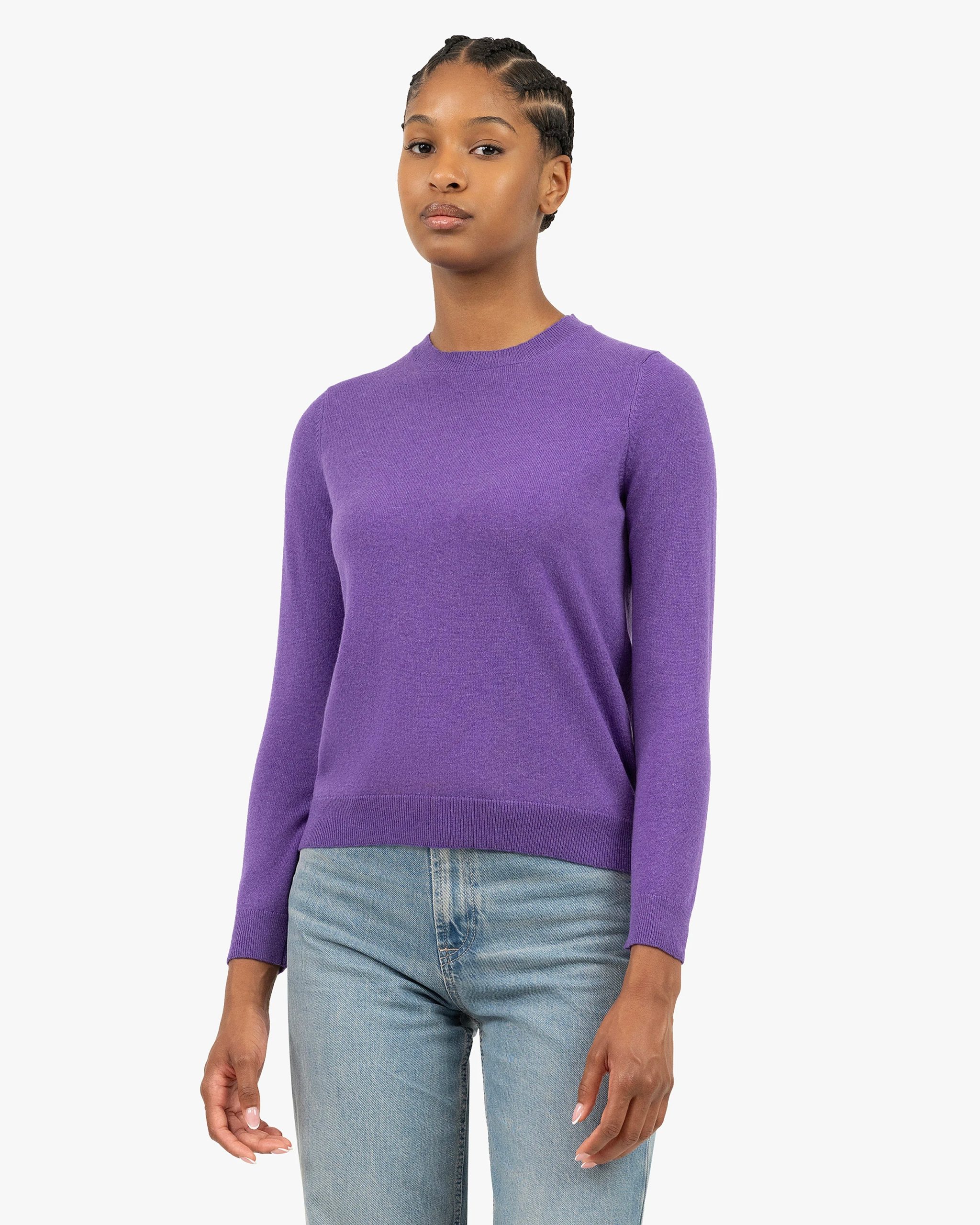 Women's Tribeca Crew Neck Sweater - Purple – Image 3