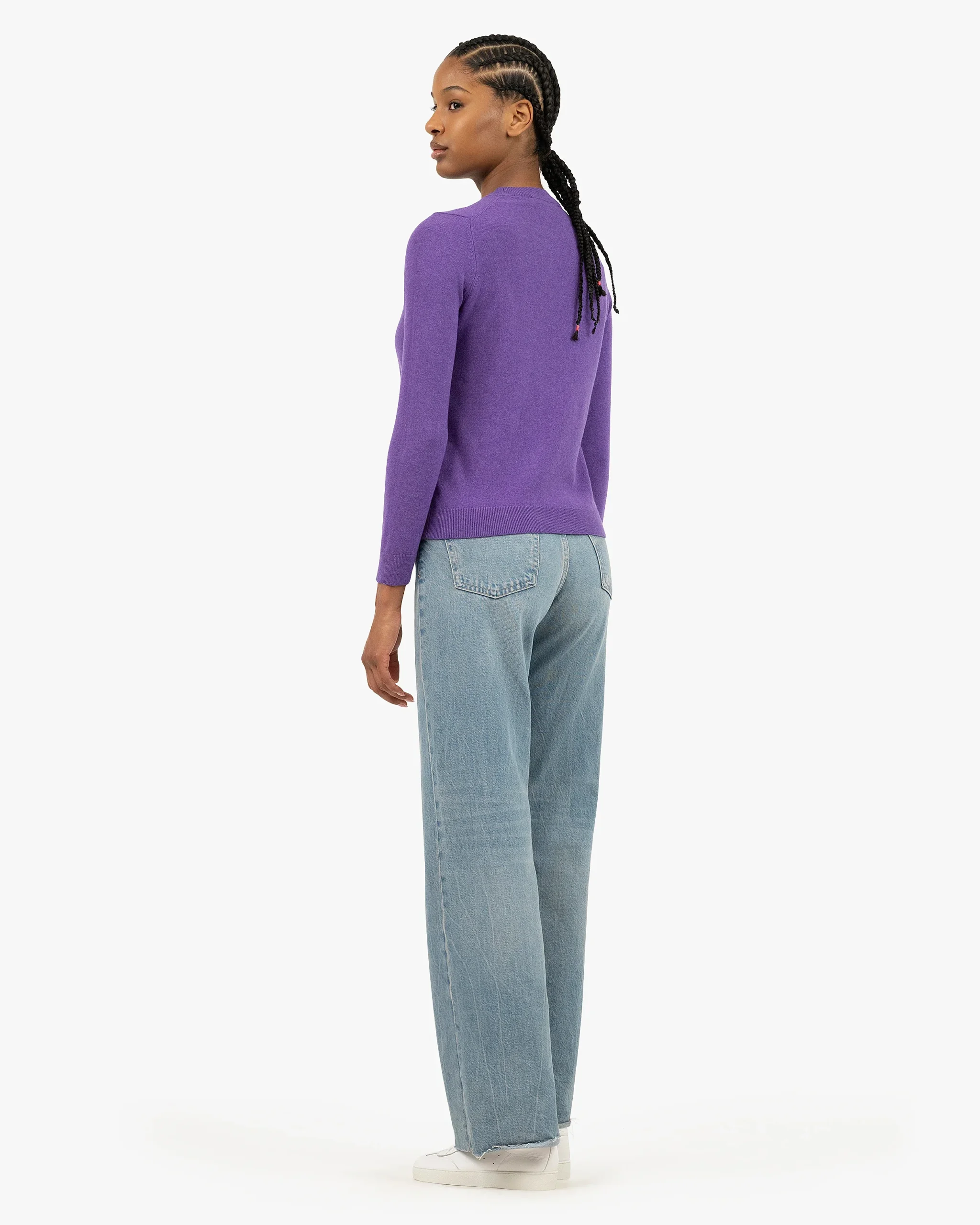Women's Tribeca Crew Neck Sweater - Purple – Image 4