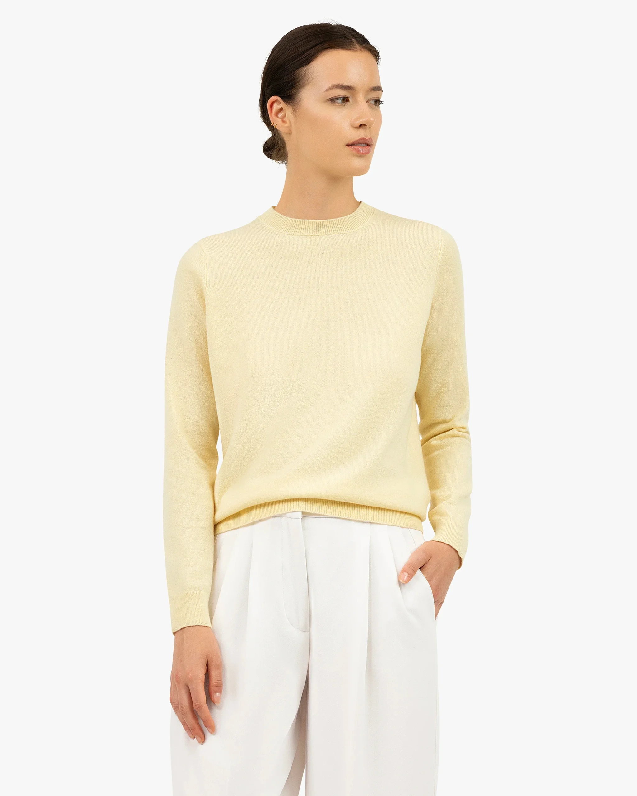 Women's Tribeca Crew Neck Sweater - Yellow – Image 3