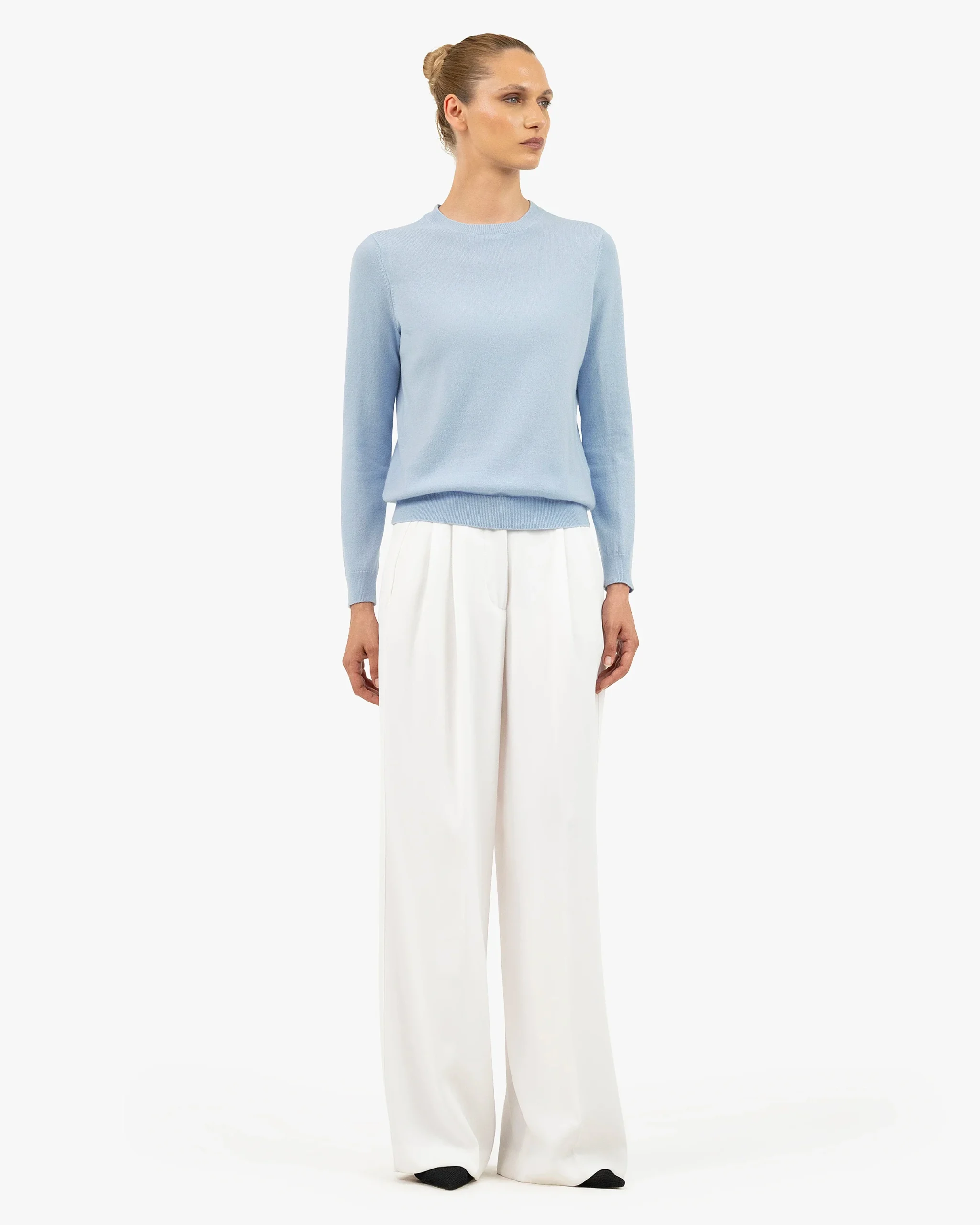 Women's Tribeca Crew Neck Sweater - Light Blue