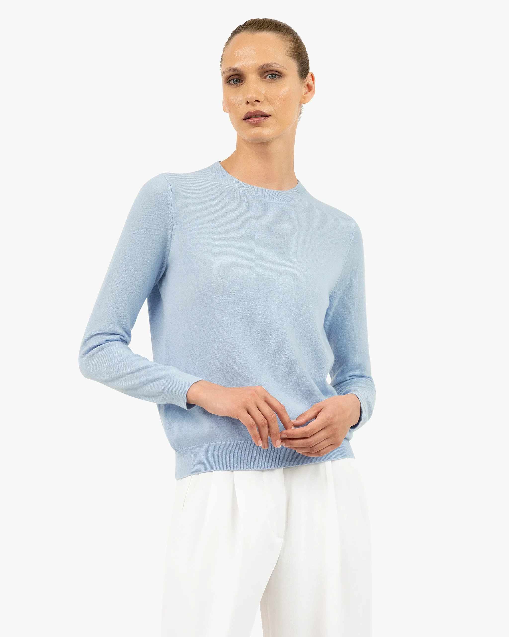 Women's Tribeca Crew Neck Sweater - Light Blue – Image 3