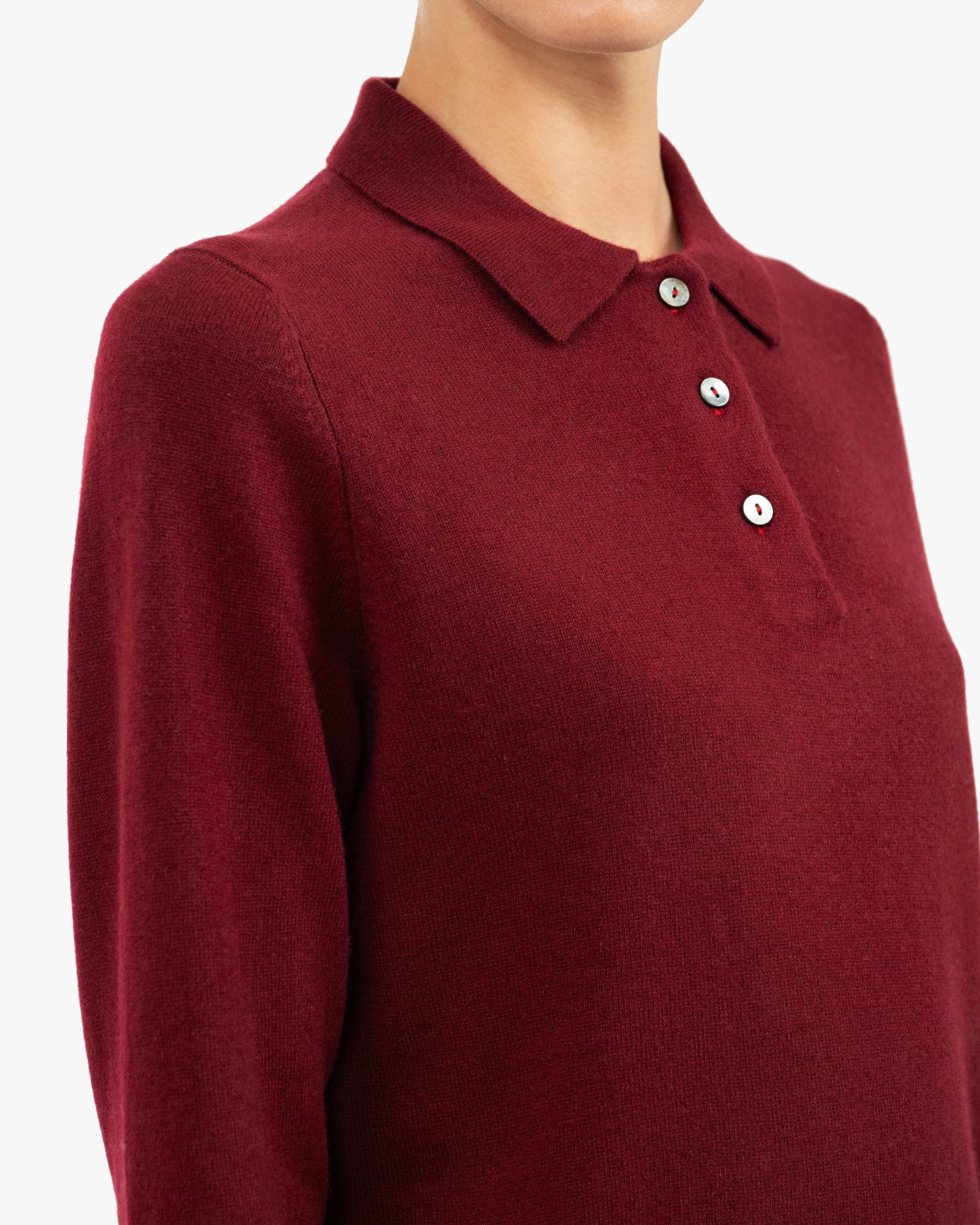 Women's Tribeca Polo Sweater - Bordeaux – Image 2